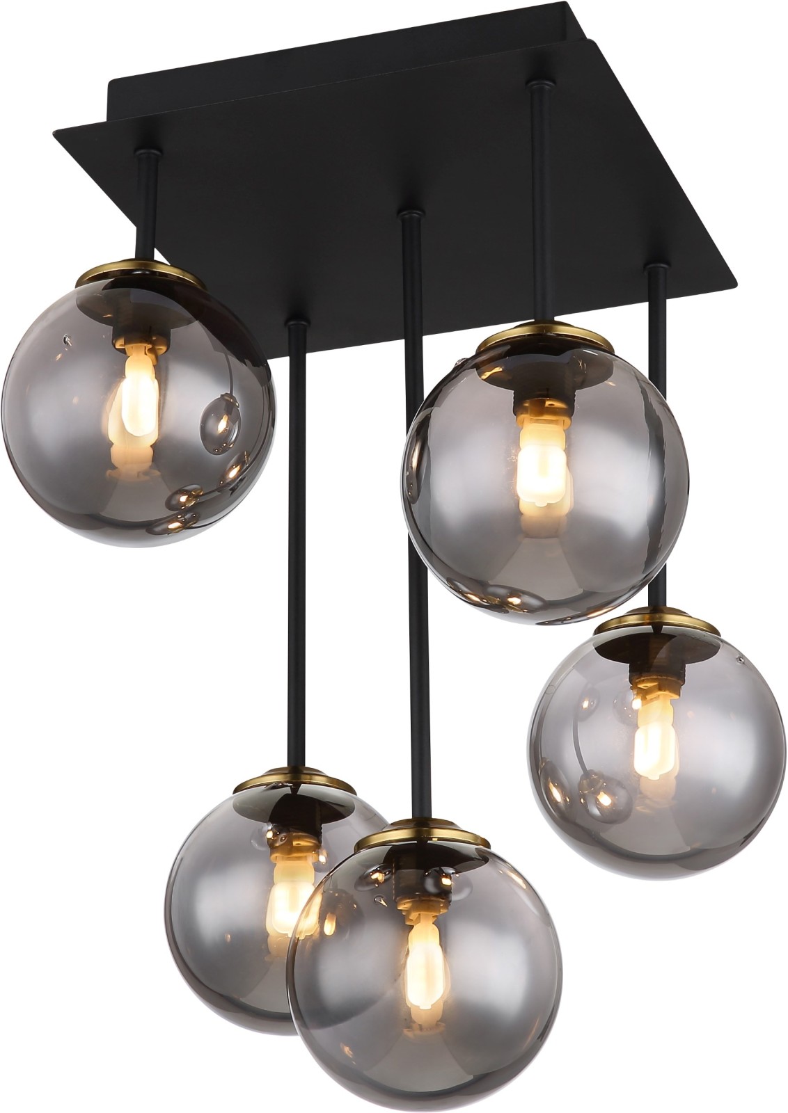 Deckenlampe - schwarz matt-Messing matt - 25,5 cm