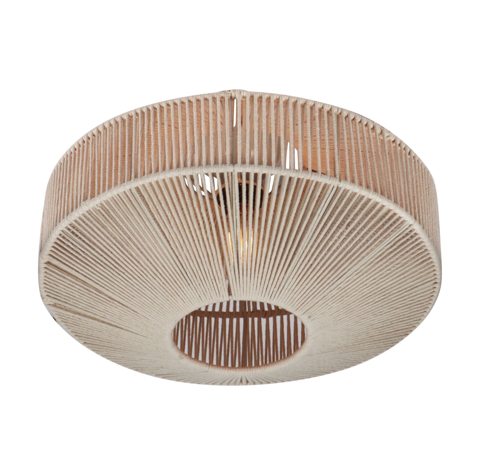 Deckenleuchte - beige - gedrehte Baumwoll-Seile - Ø 46 cm