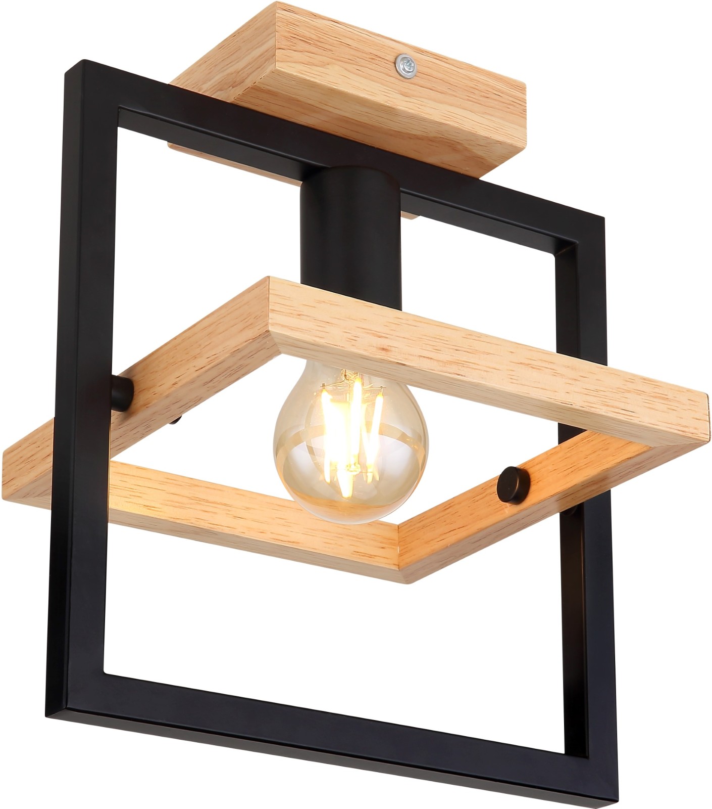 Deckenleuchte - dunkelbraun - Holz - drehbar