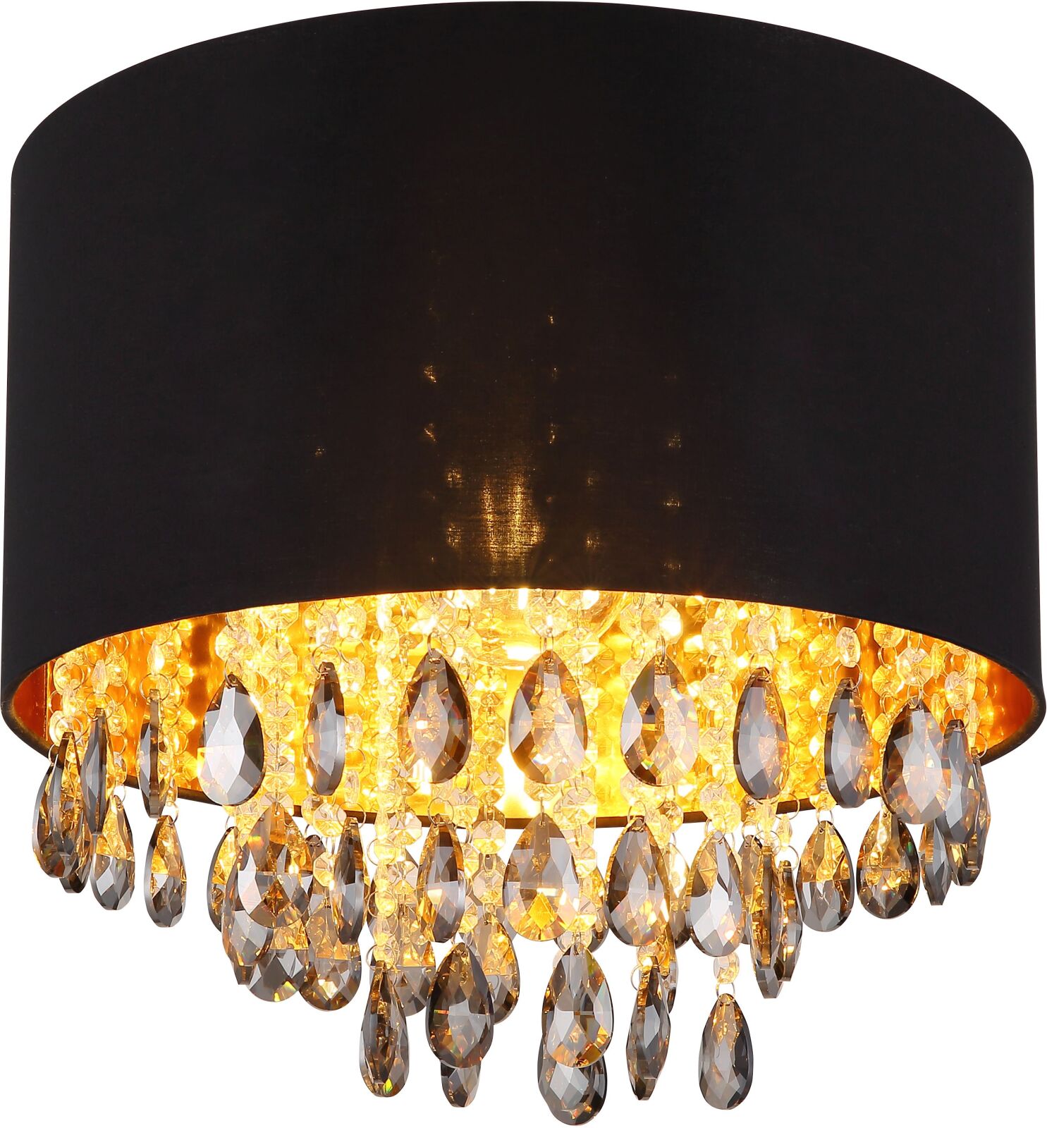Deckenleuchte - schwarz-gold-rauchfarben - Ø 40 cm