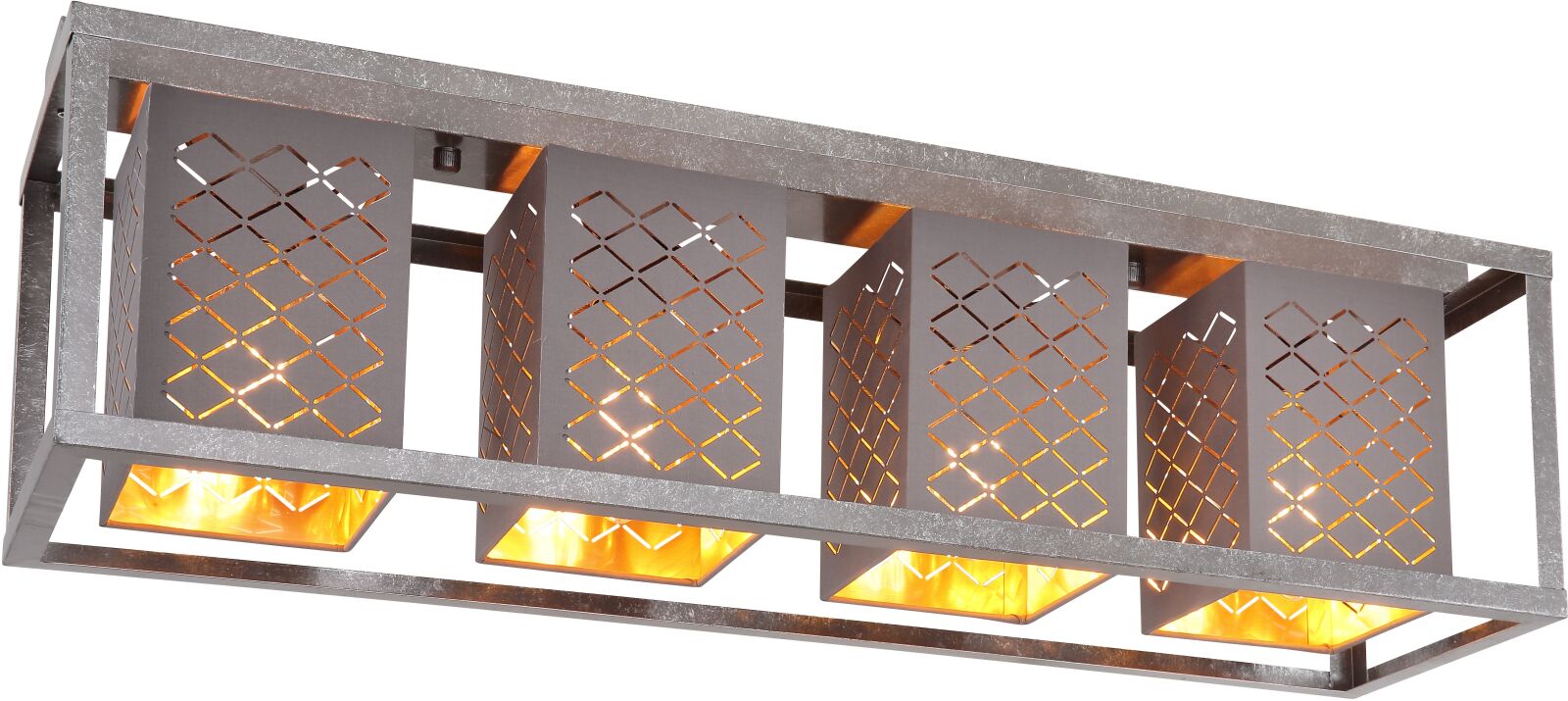 Deckenleuchte - silberfarben antik - grau - goldfarben - 4-flammig