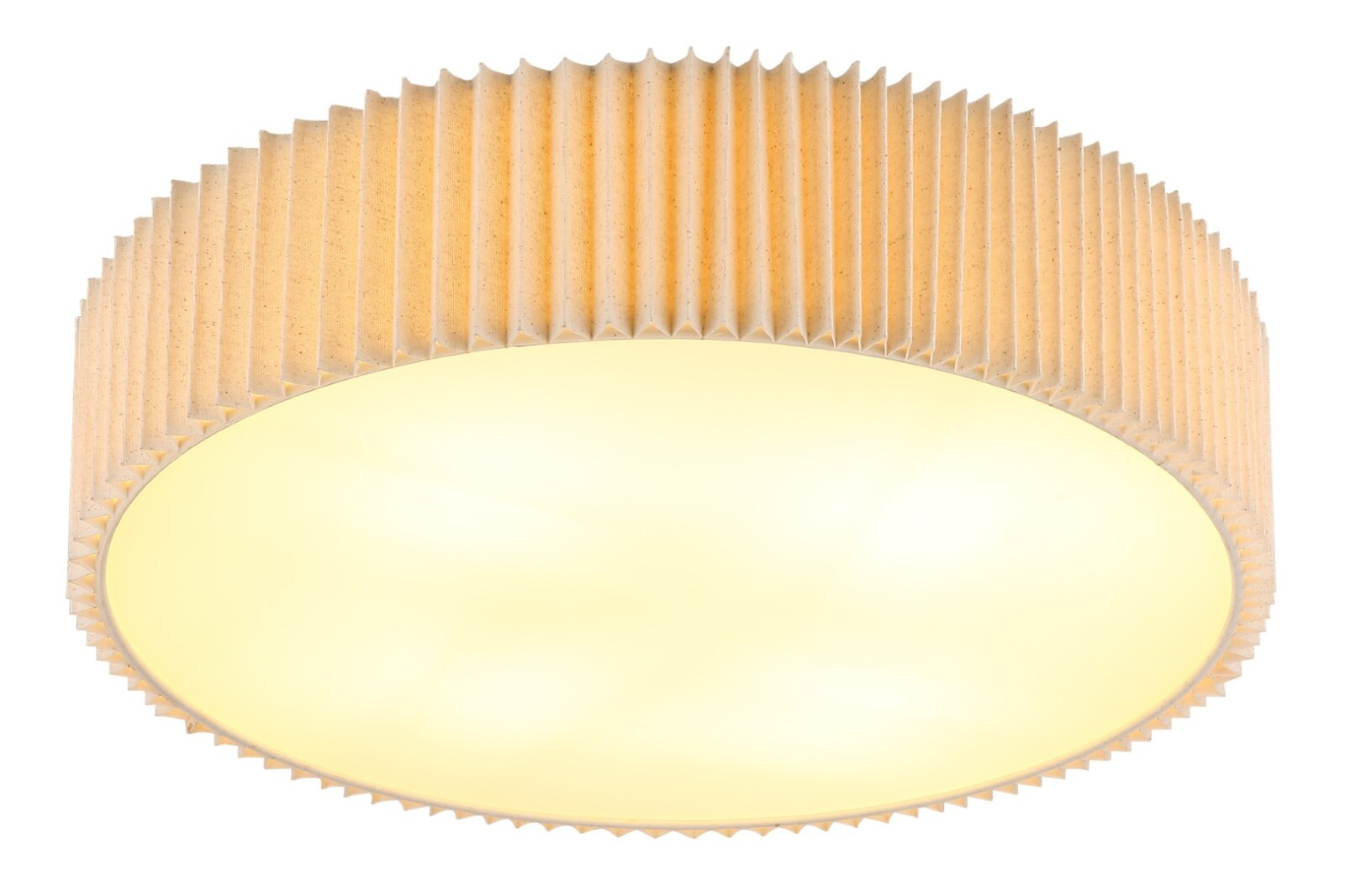 Deckenleuchte - weiß matt - naturfarbene Textilschirme - 4-flammig - Ø 53 cm