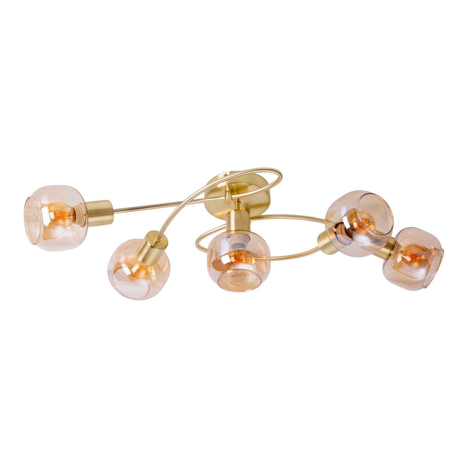 Deckenspot - goldfarben-amberfarben - 5-flammig