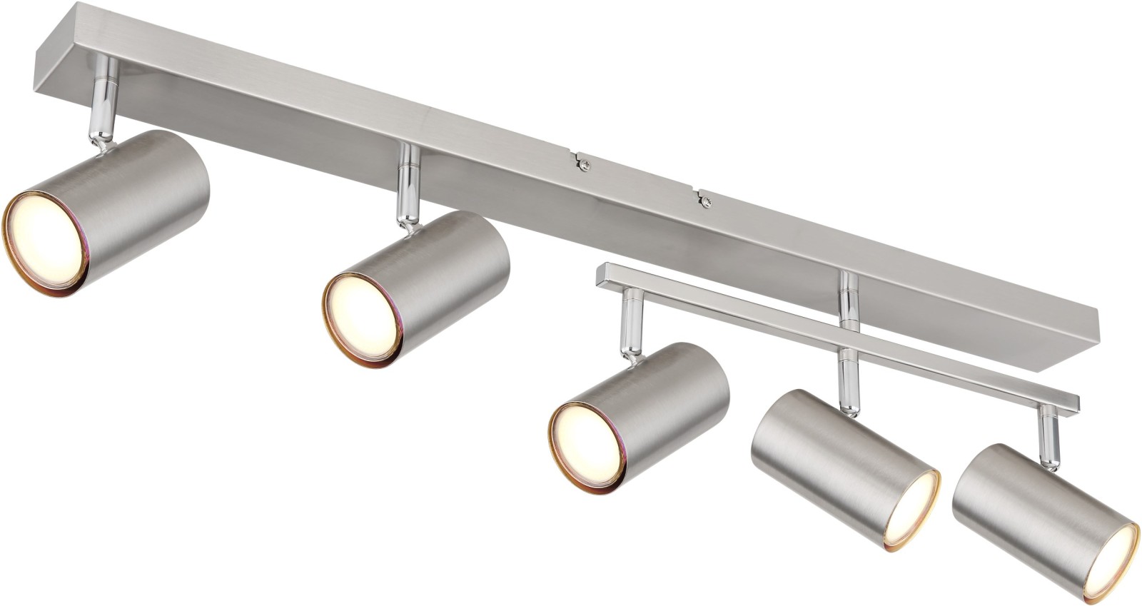 Deckenstrahler - Nickel matt - Metall - 5-flammig