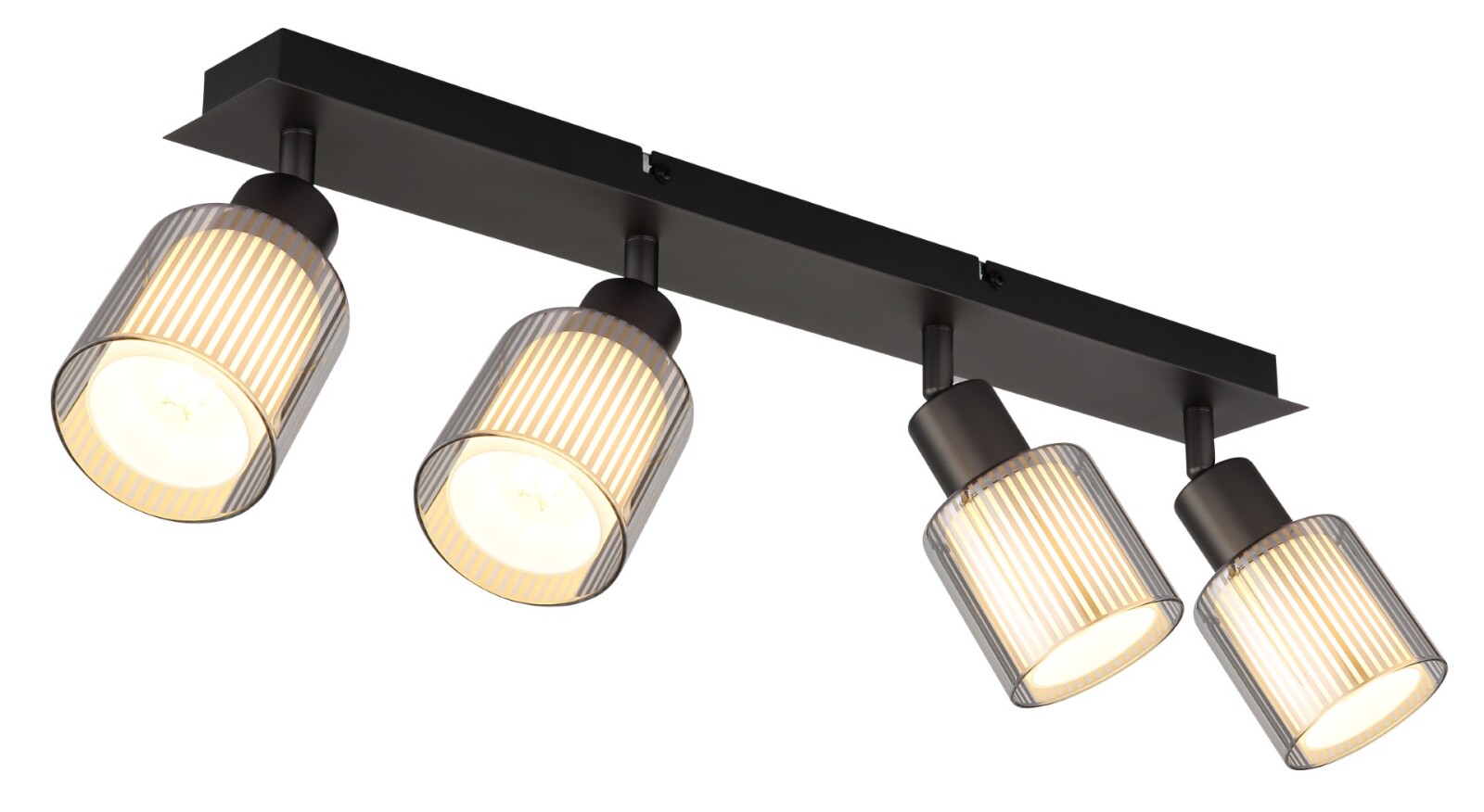 Deckenstrahler - schwarz-chrom matt - verchromt - 4-flammig - 56 cm