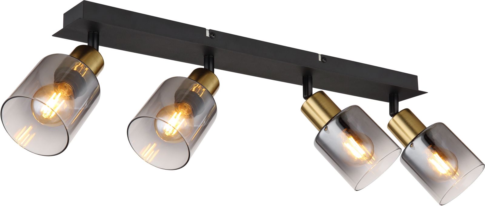 Deckenstrahler - schwarz-gold-rauchfarben - 55 cm