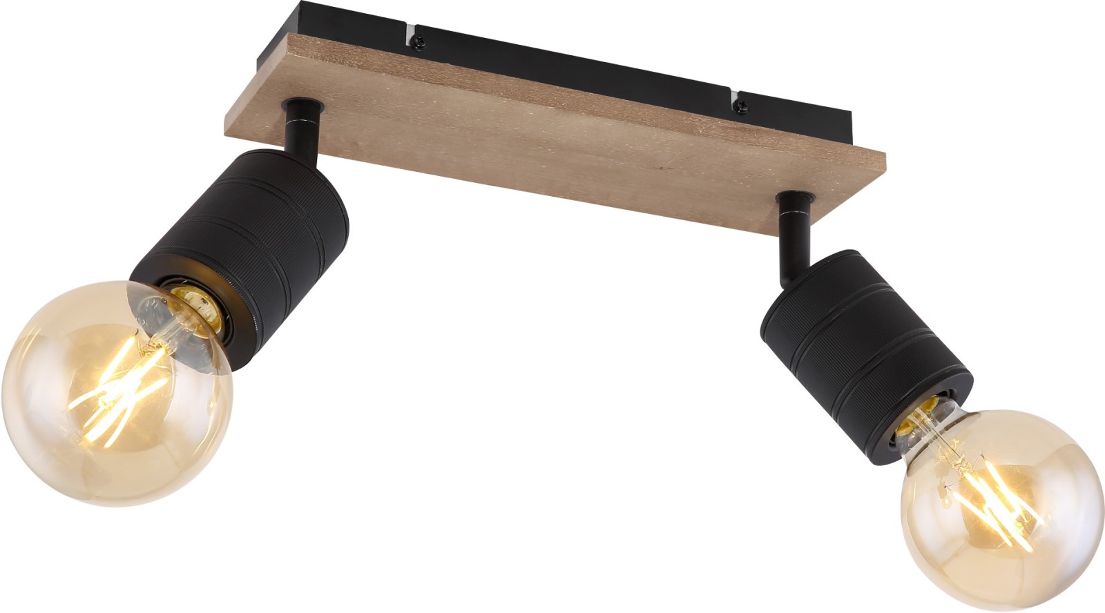 Deckenstrahler - schwarz matt - dunkelbraun - 31 cm