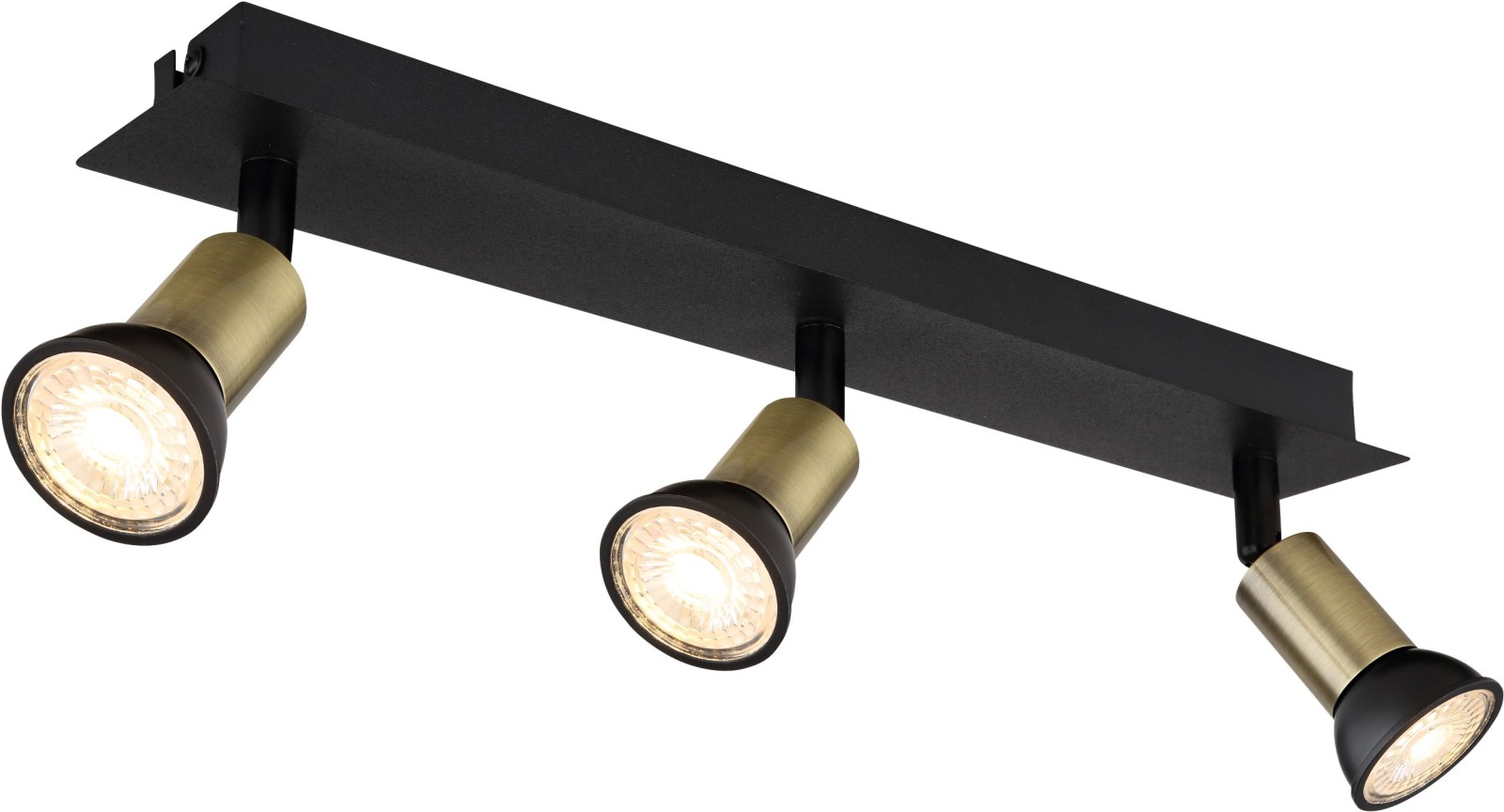 Deckenstrahler - schwarz matt - gold - Metall - 40 cm