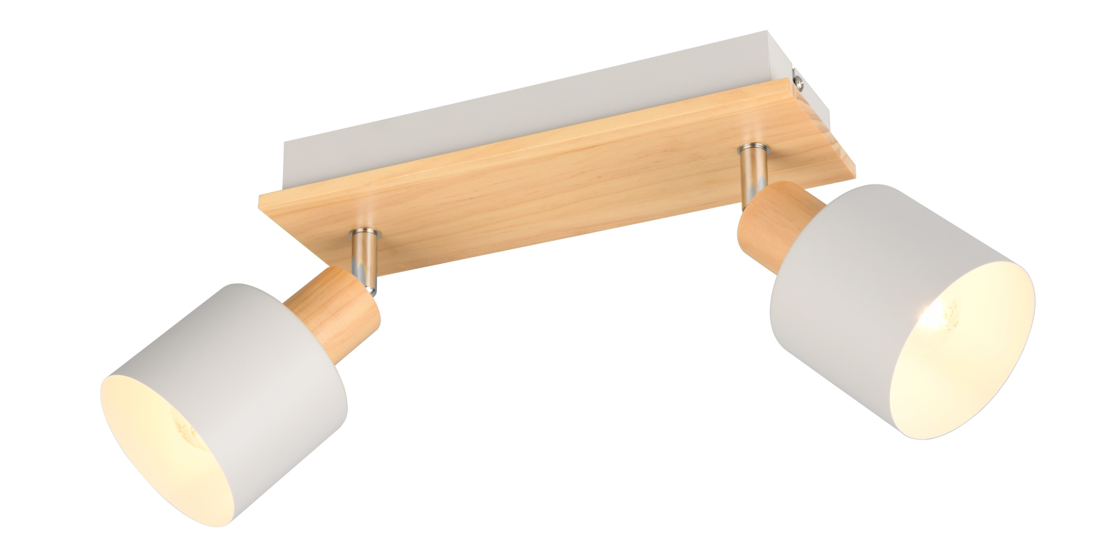 Deckenstrahler - warm grey - holzfarben - 2-flammig - schwenkbar