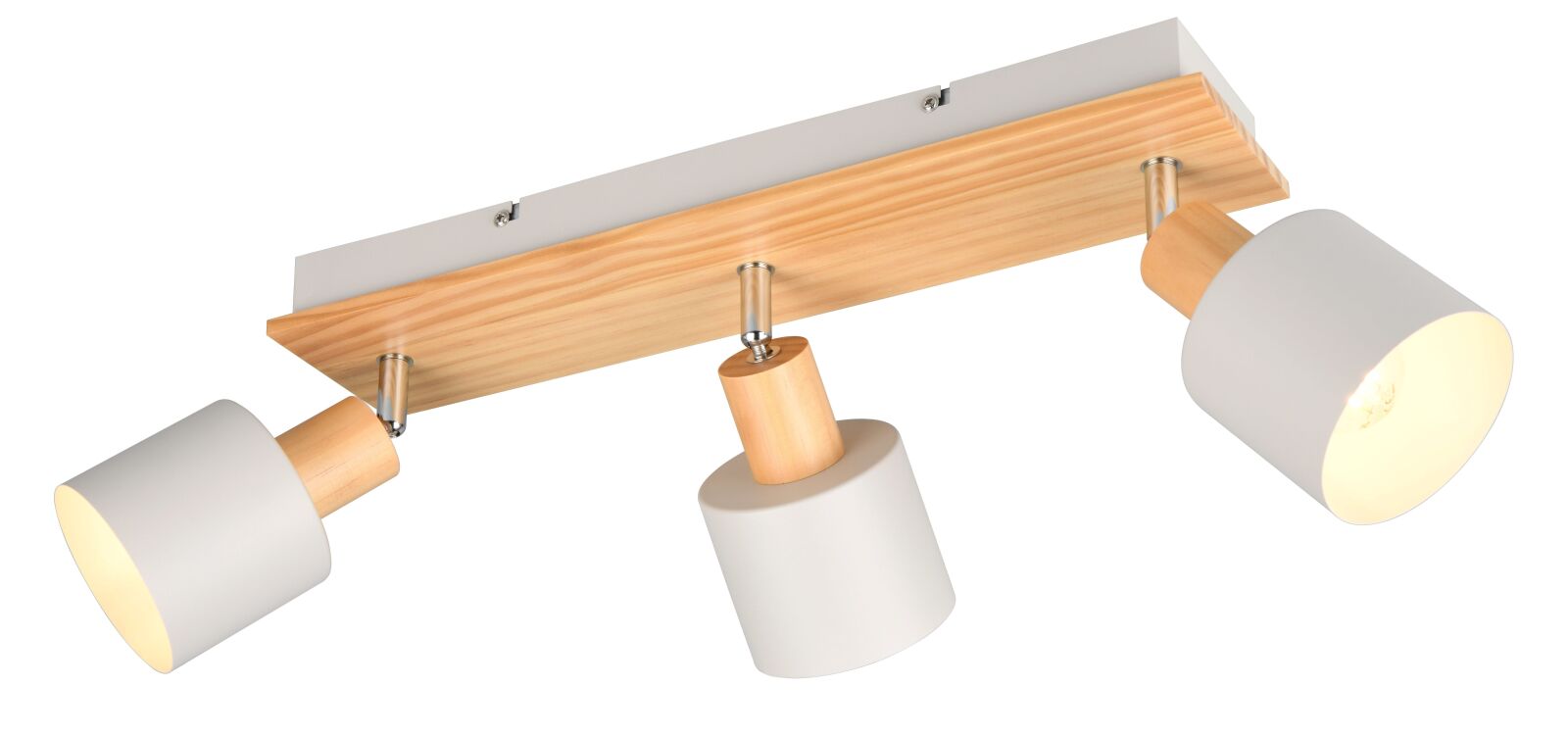 Deckenstrahler - warm grey - holzfarben - 3-flammig - schwenkbar