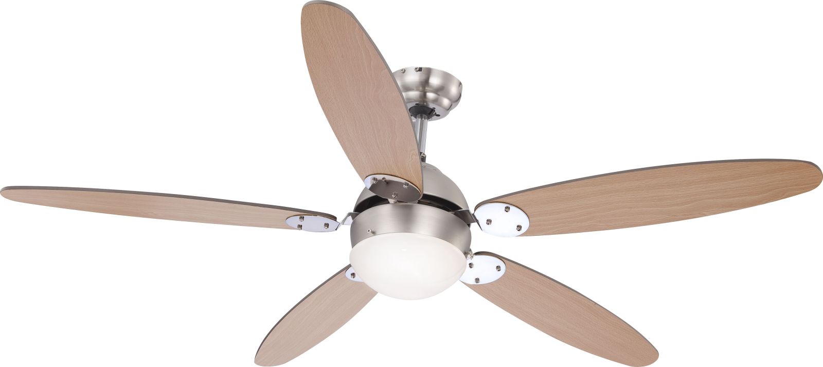 Deckenventilator - Chrom-Nickel - mit Licht