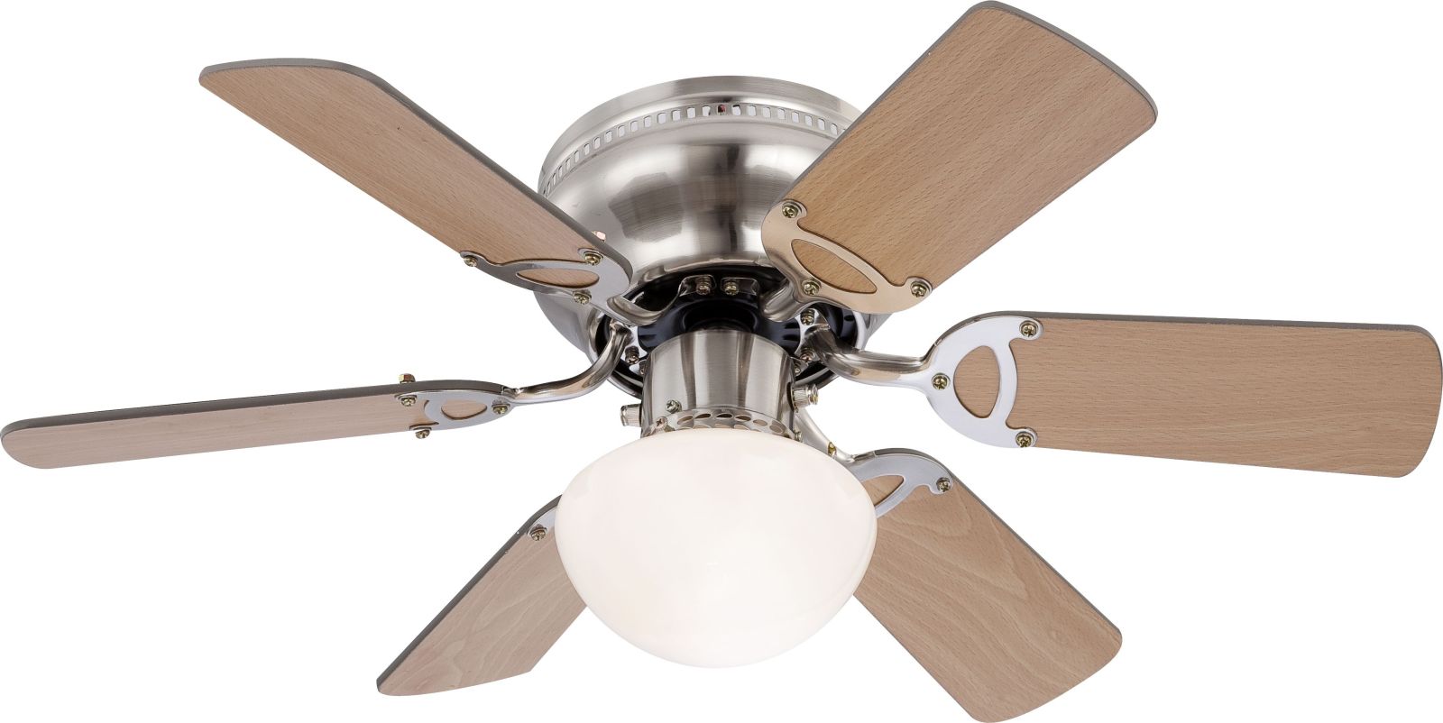 Deckenventilator - Nickel matt - mit Licht