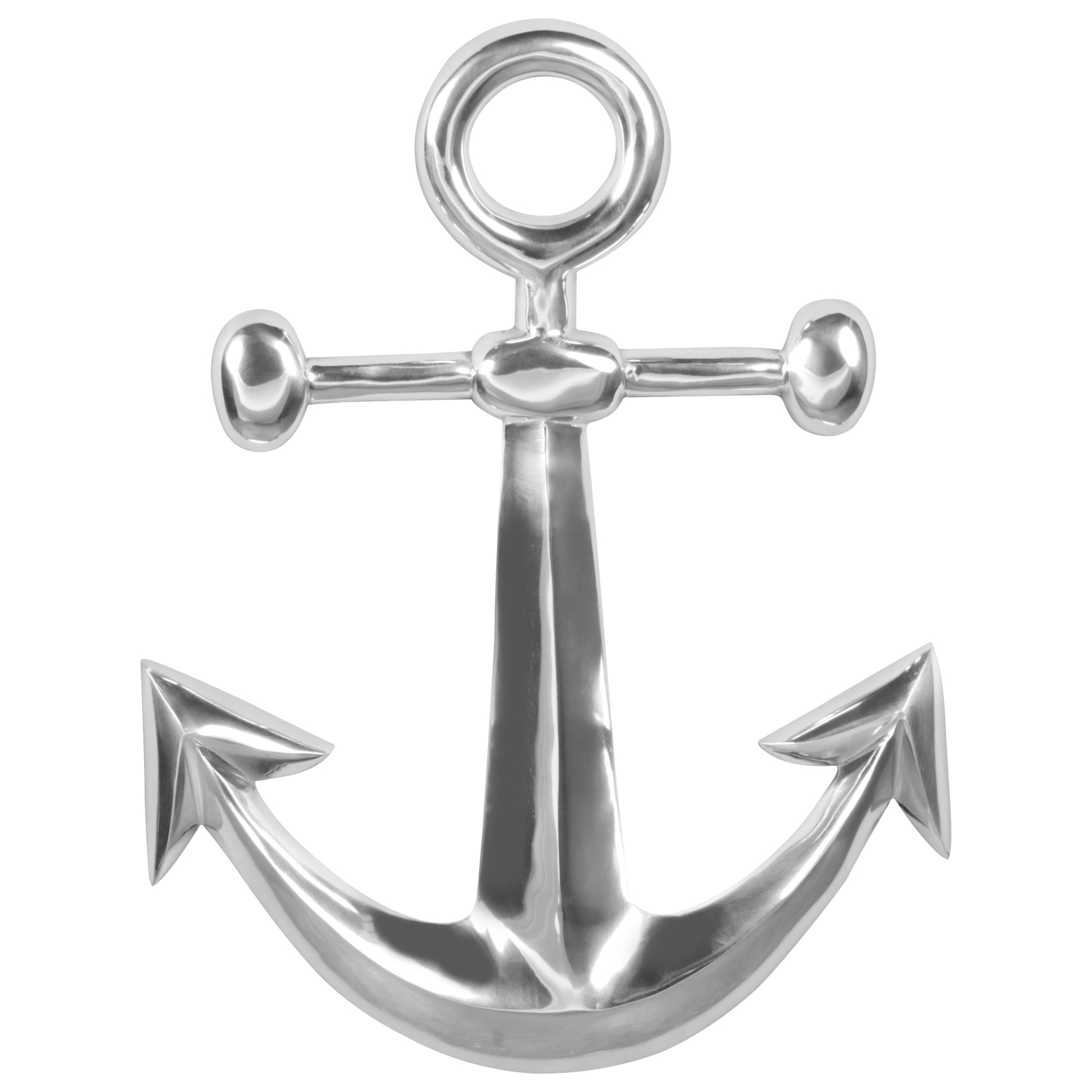 Deko-Anker - silberfarben - Aluminium - 62 cm hoch