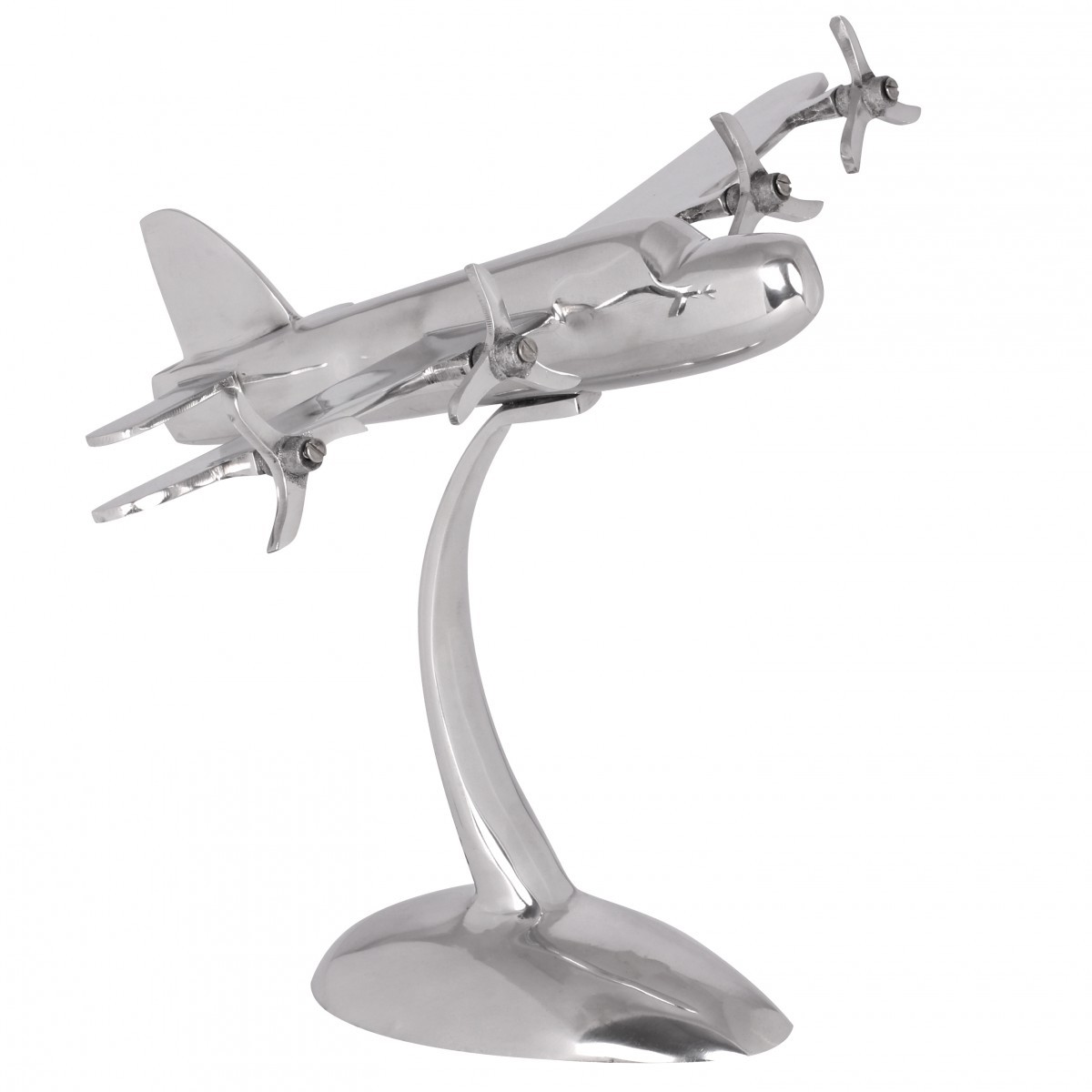 Deko-Flugzeug - silber - Aluminium