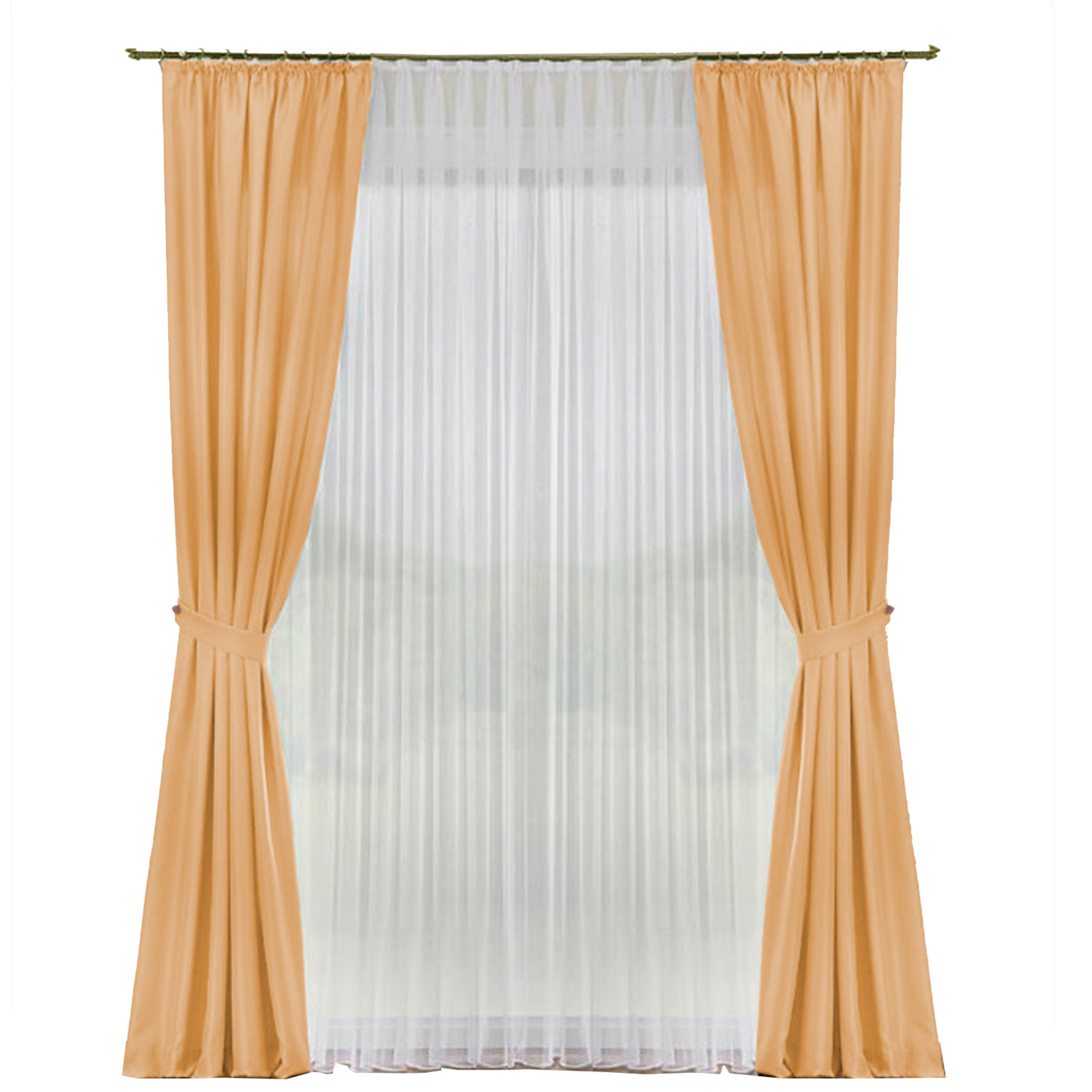 Deko-Garnitur - apricot - mit U-Band - 135x180 cm