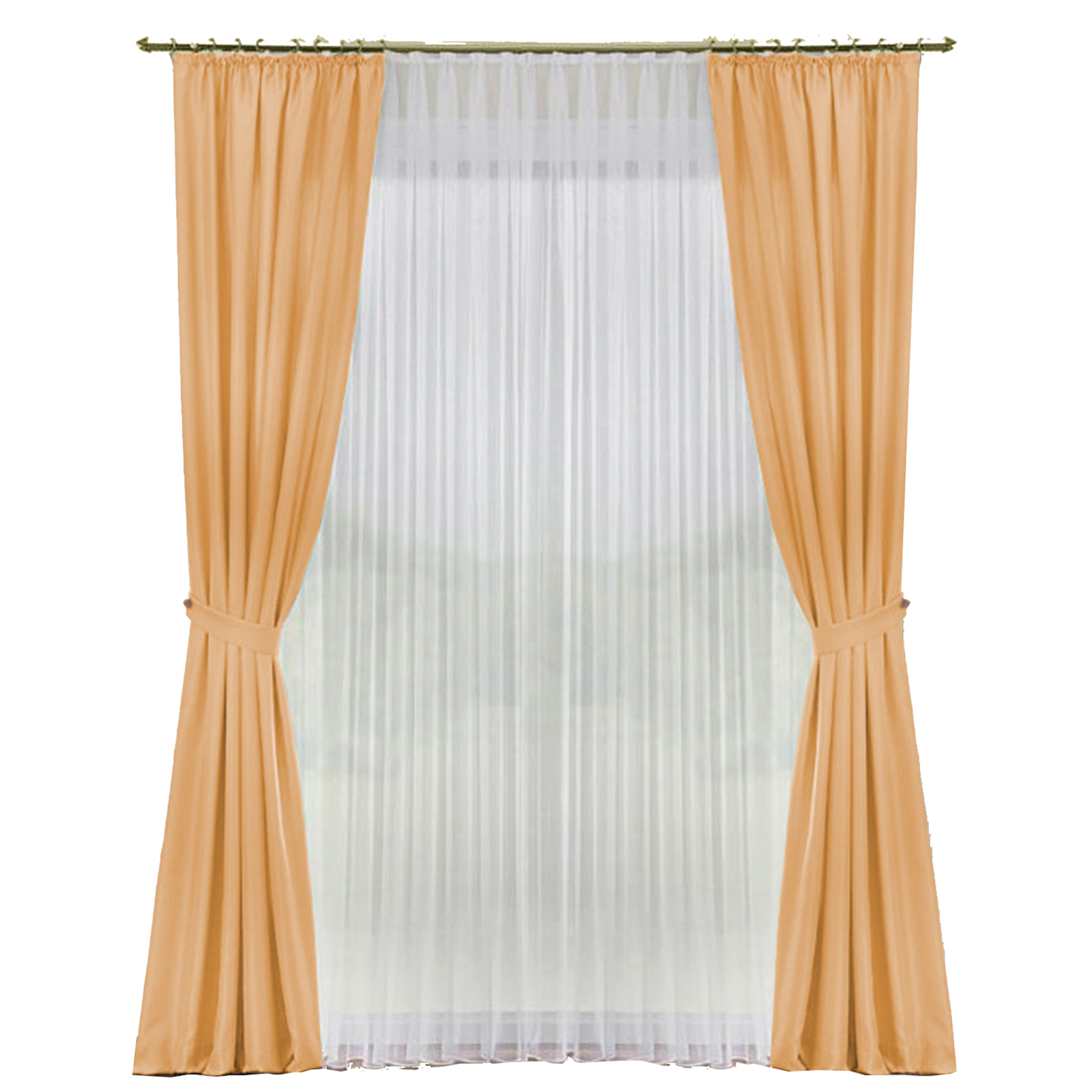 Deko-Garnitur - apricot - mit U-Band - 135x230 cm