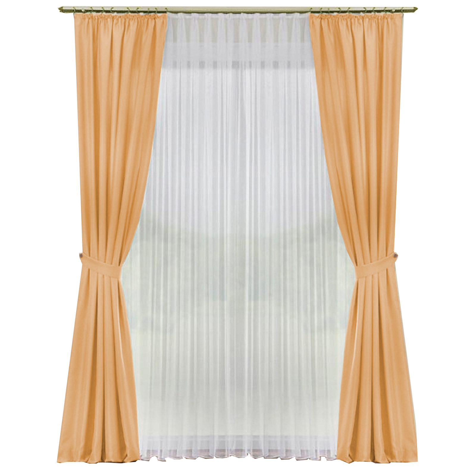 Deko-Garnitur - apricot - mit U-Band - 135x245 cm