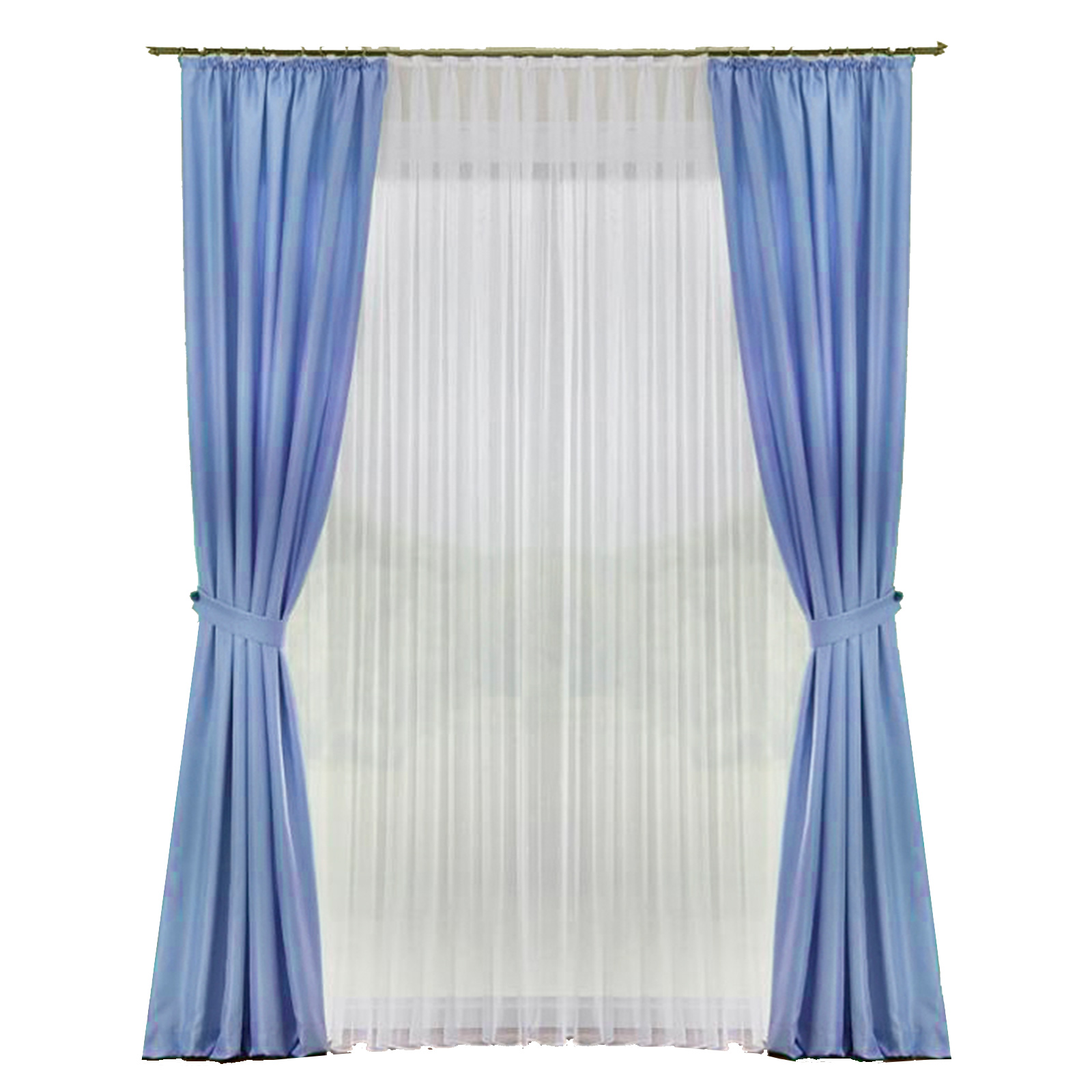 Deko-Garnitur - blau - mit U-Band - 135x180 cm
