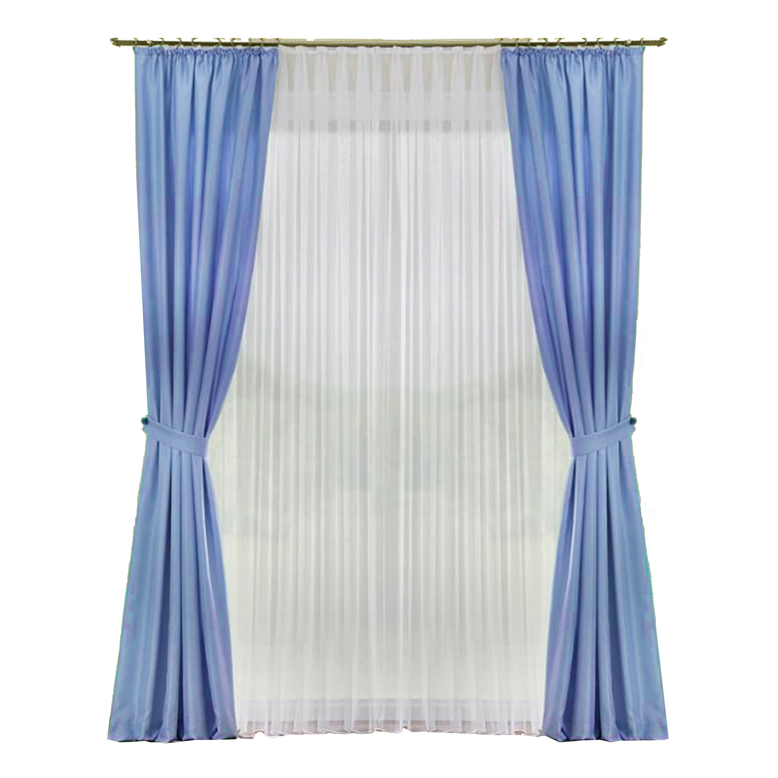 Deko-Garnitur - blau - mit U-Band - 135x230 cm