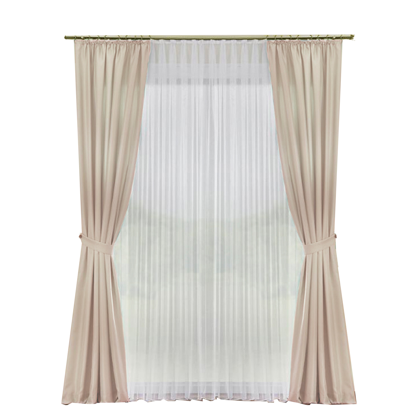 Deko-Garnitur - creme - mit U-Band - 135x230 cm