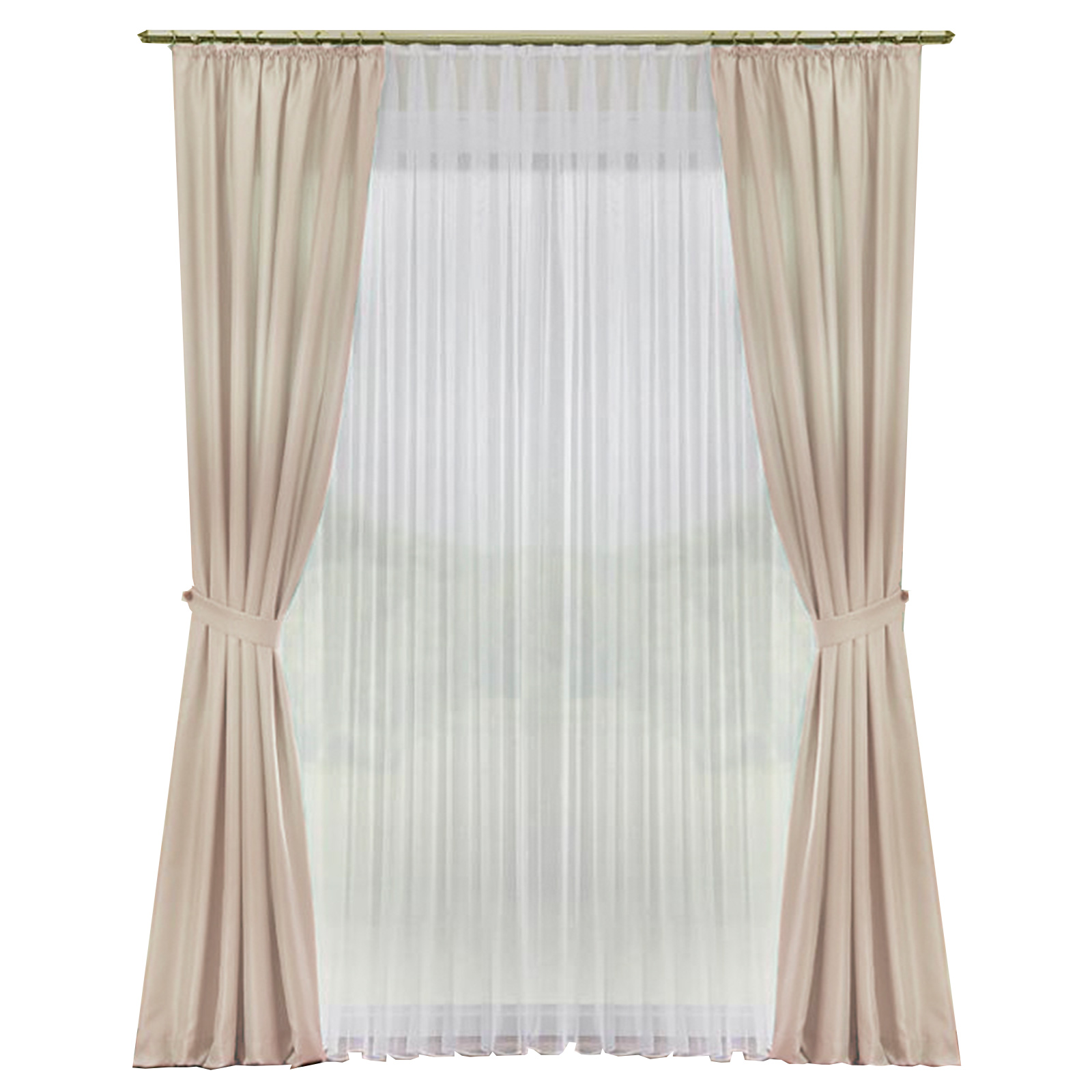 Deko-Garnitur - creme - mit U-Band - 135x245 cm