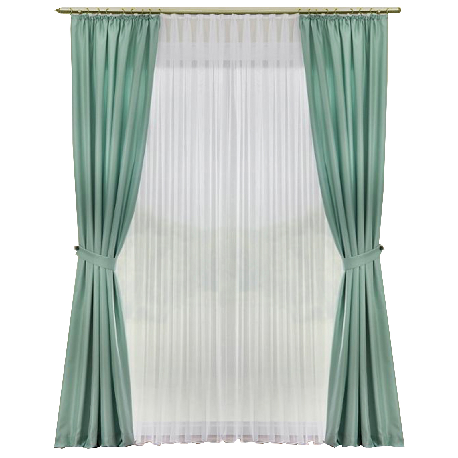 Deko-Garnitur - mint - mit U-Band - 135x245 cm