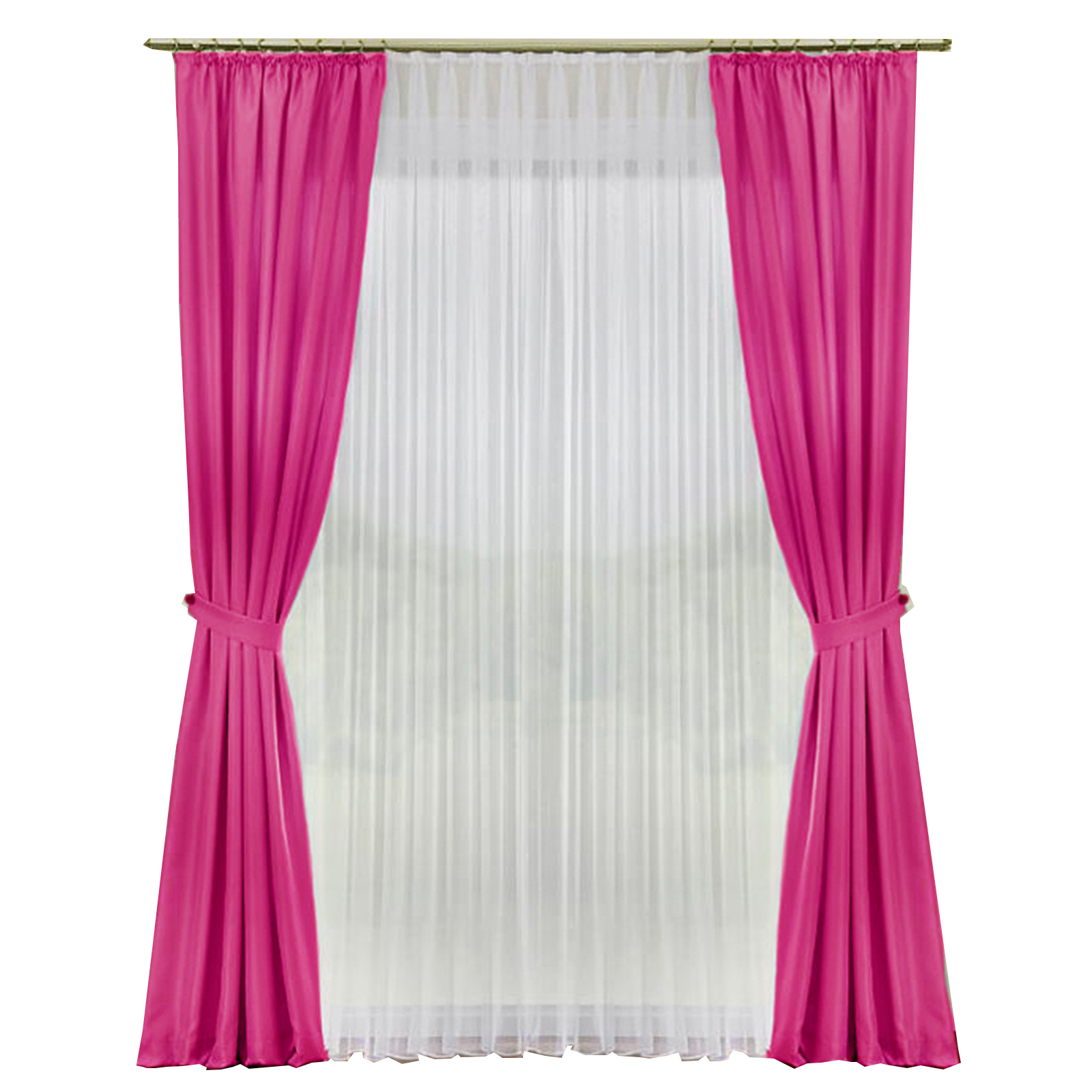 Deko-Garnitur - pink - mit U-Band - 135x245 cm