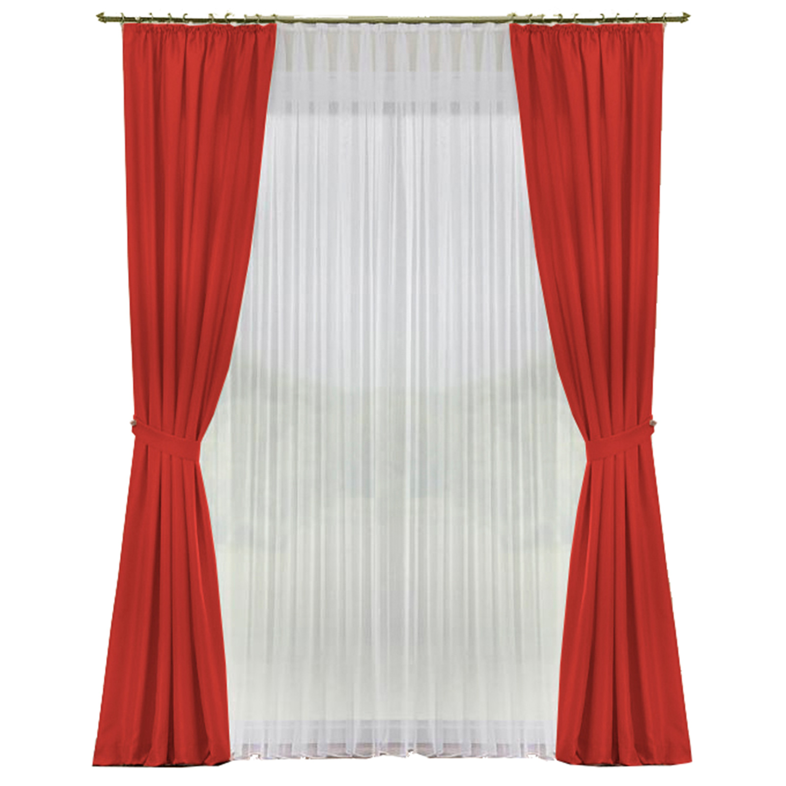 Deko-Garnitur - rot - mit U-Band - 135x180 cm
