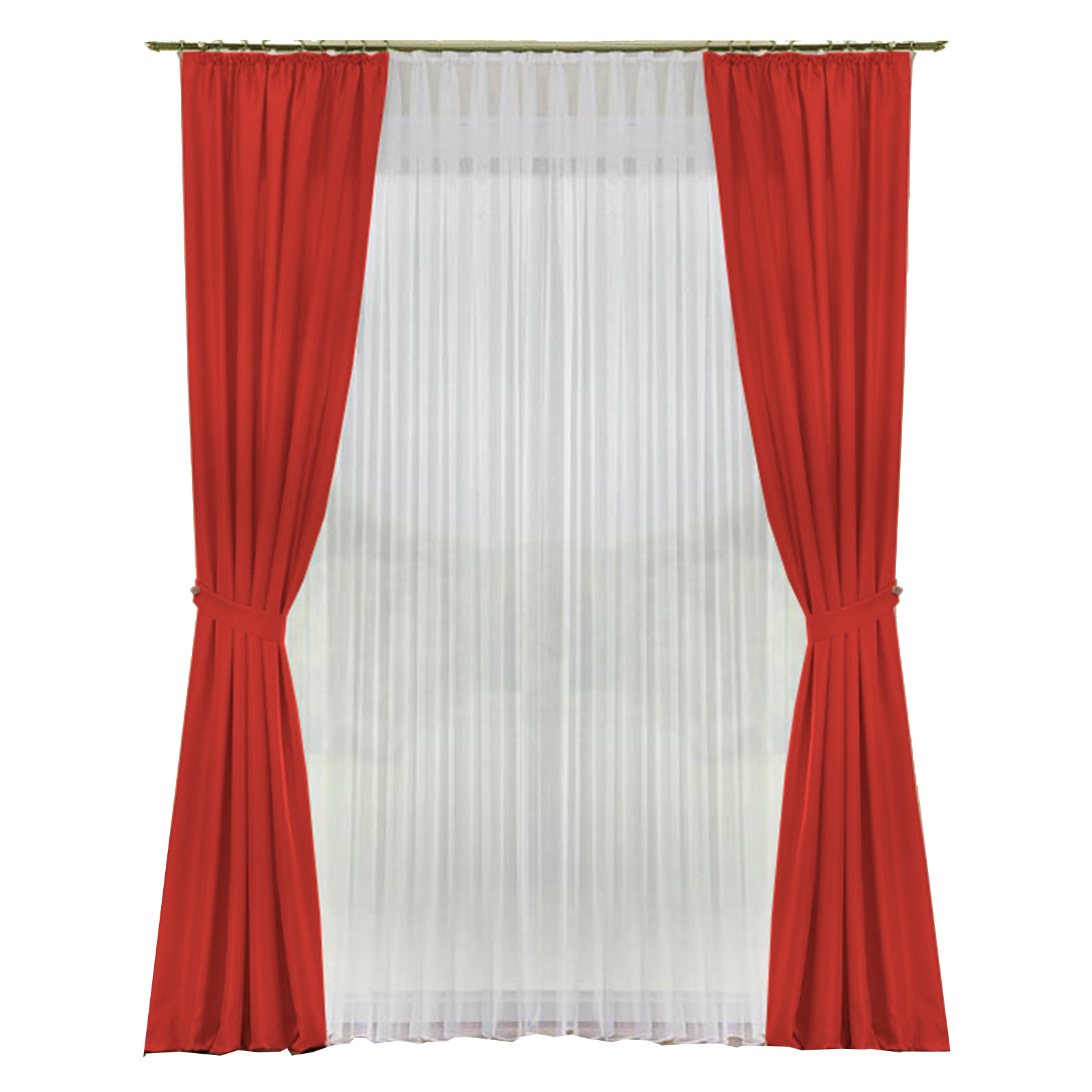 Deko-Garnitur - rot - mit U-Band - 135x230 cm