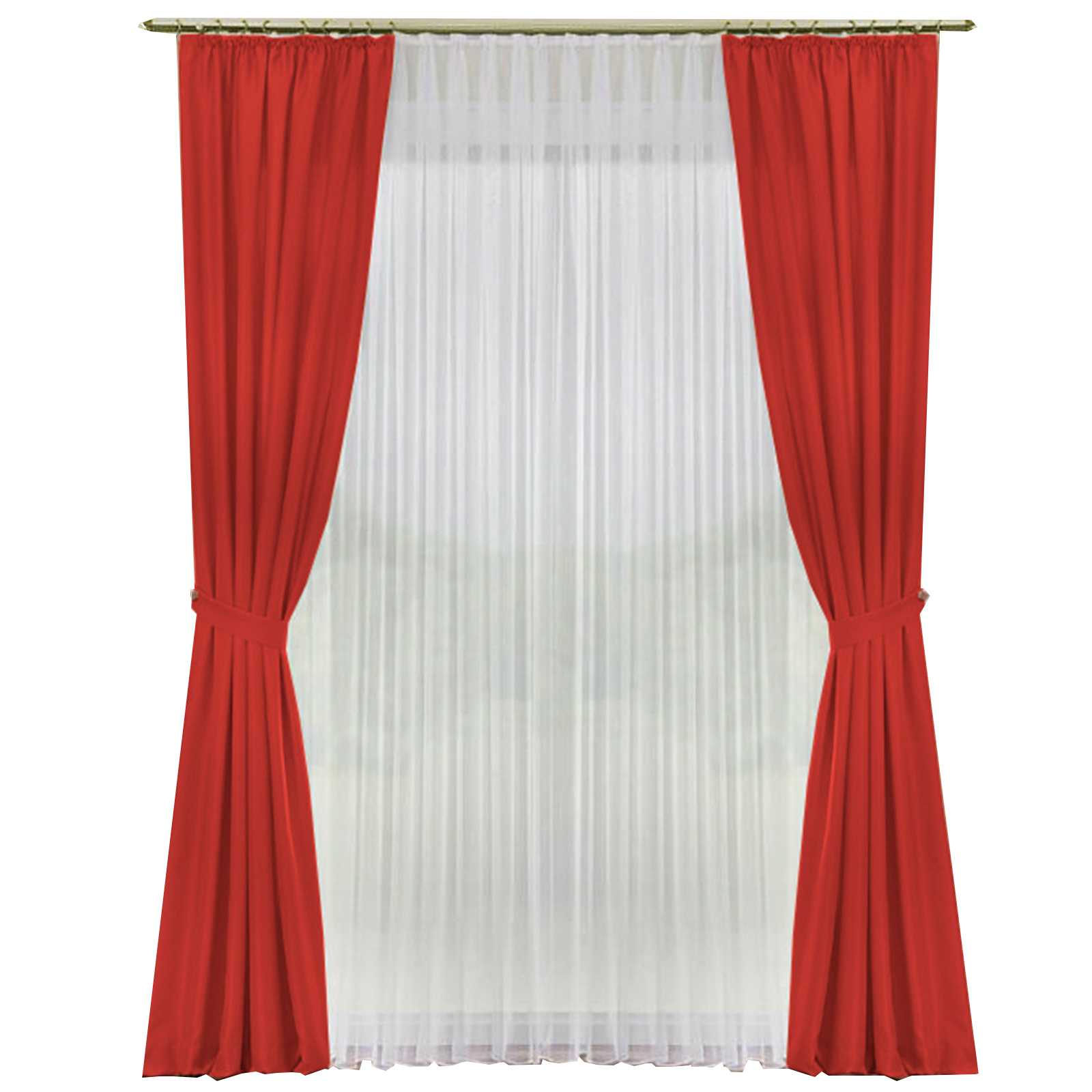 Deko-Garnitur - rot - mit U-Band - 135x245 cm