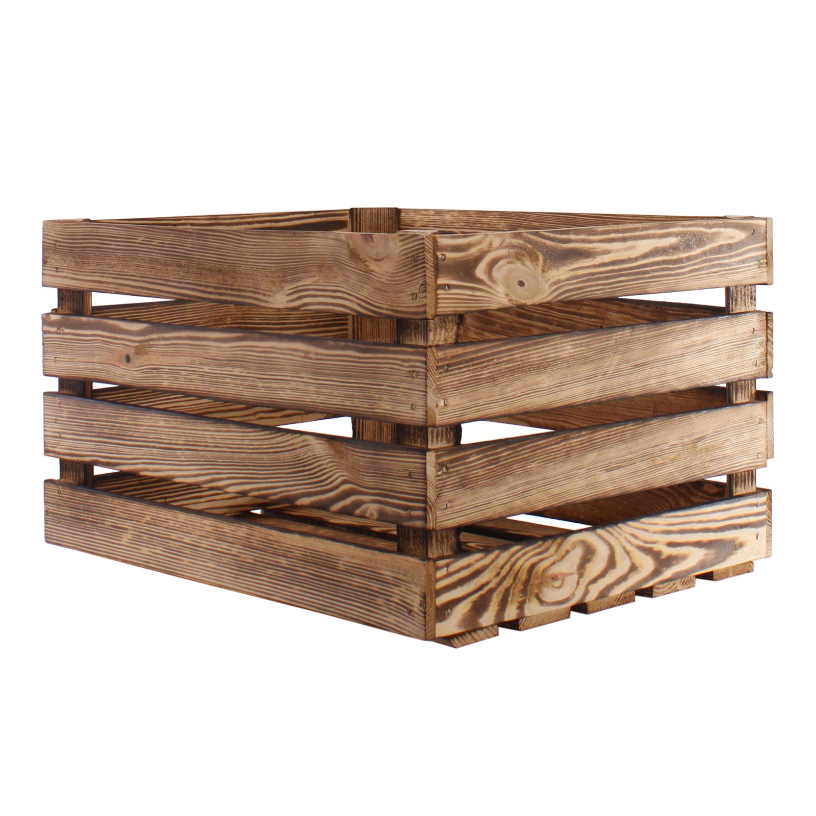 Deko-Holzkiste - natur geflammt matt - 40x30 cm