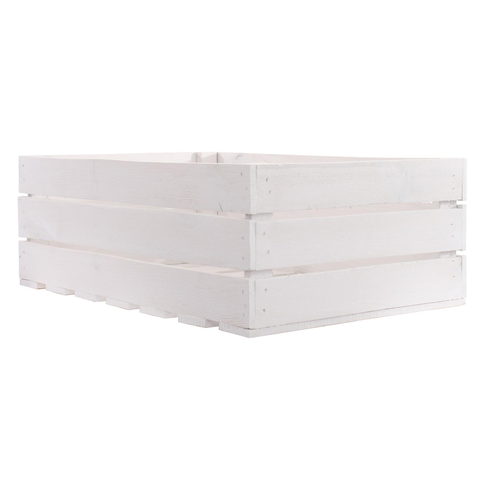 Deko-Holzkiste - natur weiß matt - 40x21 cm