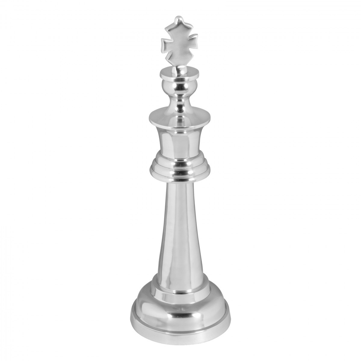 Deko-Schachfigur KÖNIG - silberfarben - Aluminium