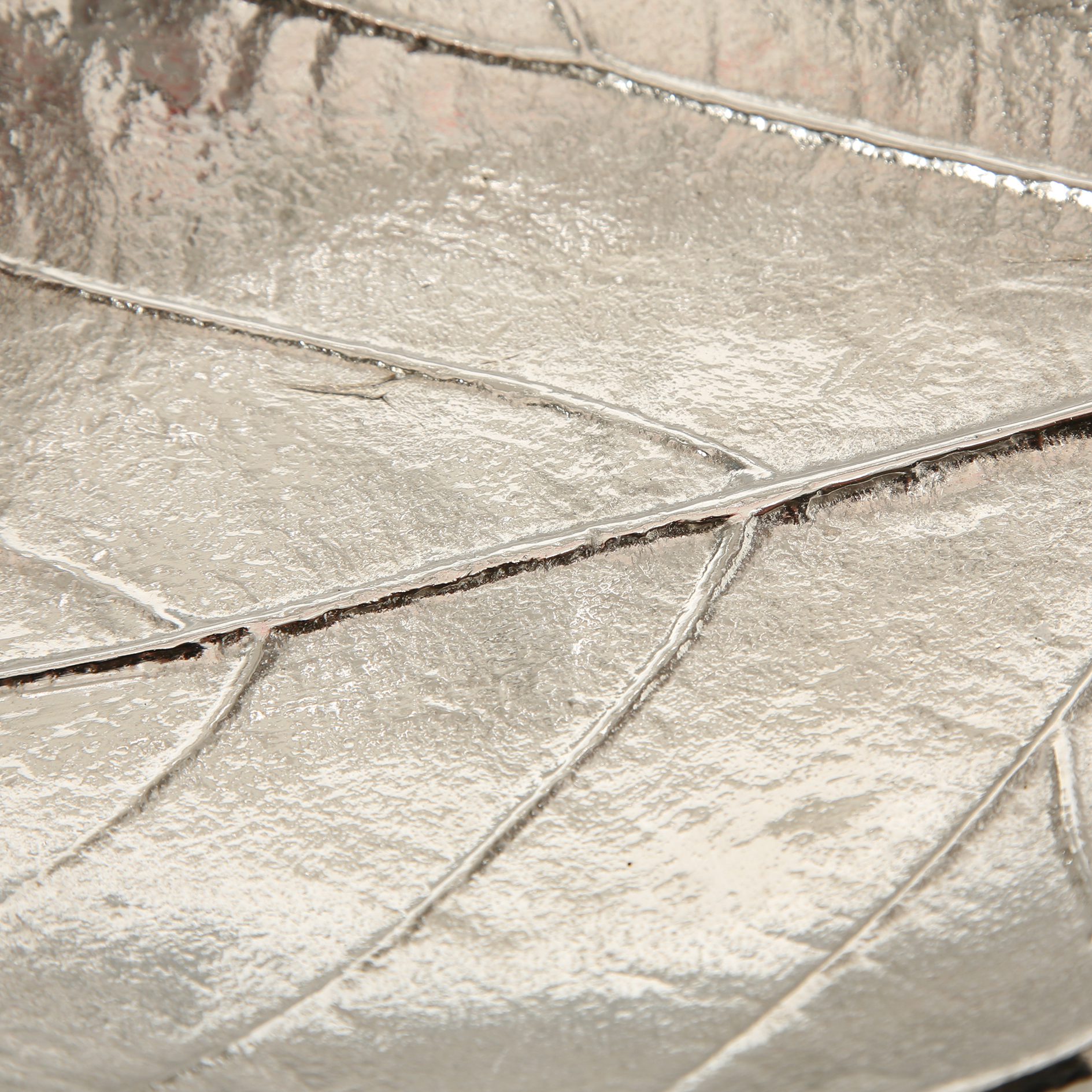 Deko-Schale - silber - Aluminium - Blatt-Form - sortiert