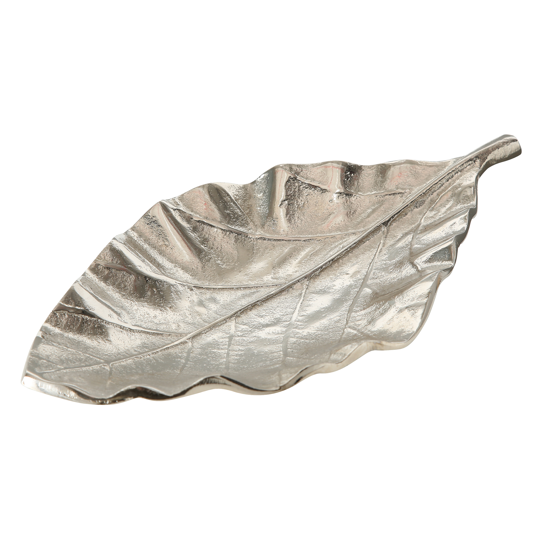 Deko-Schale - silber - Aluminium - Blatt-Form - sortiert