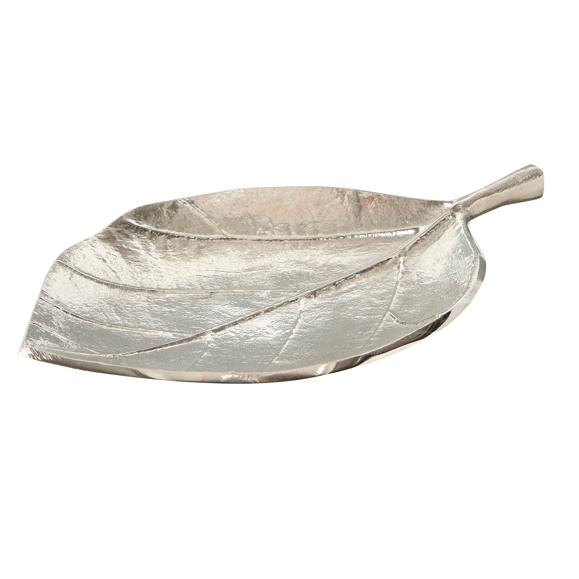 Deko-Schale - silber - Aluminium - Blatt-Form - sortiert