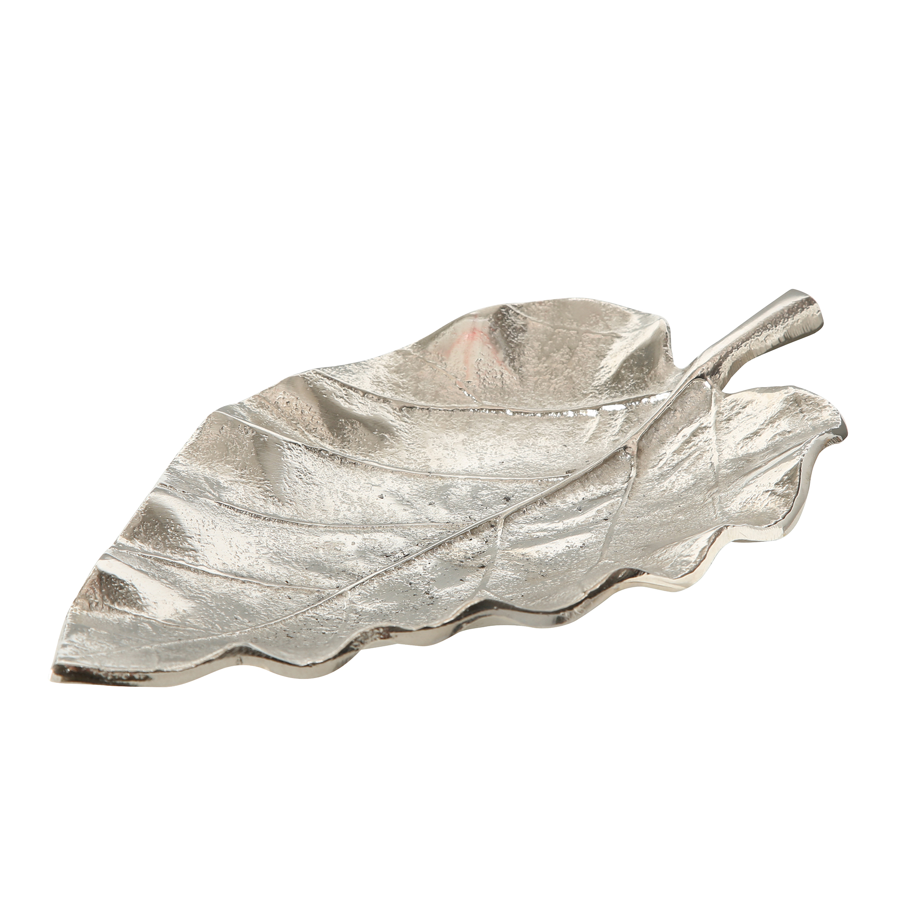 Deko-Schale - silber - Aluminium - Blatt-Form - sortiert