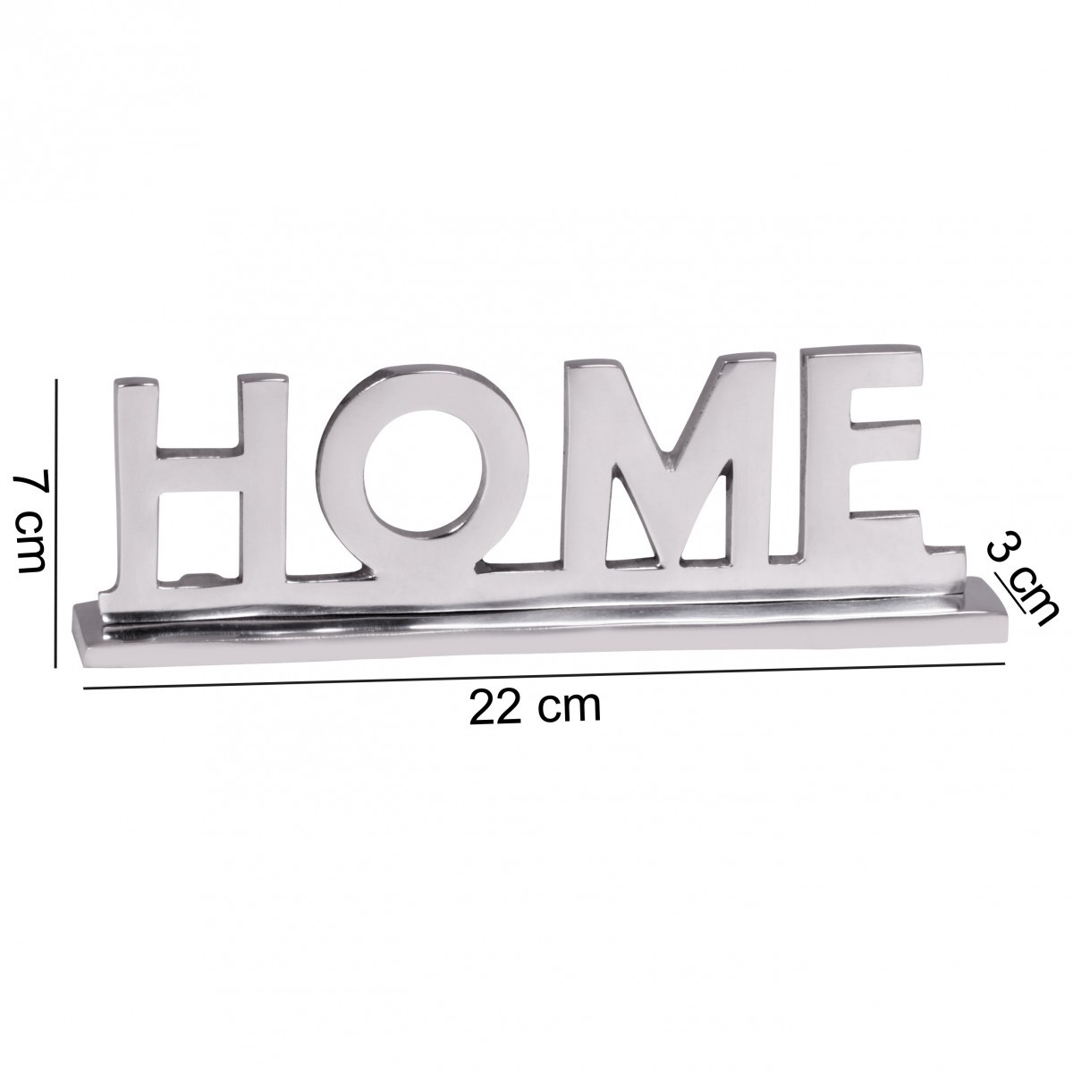 Deko-Skulptur HOME - silberfarben - Aluminium