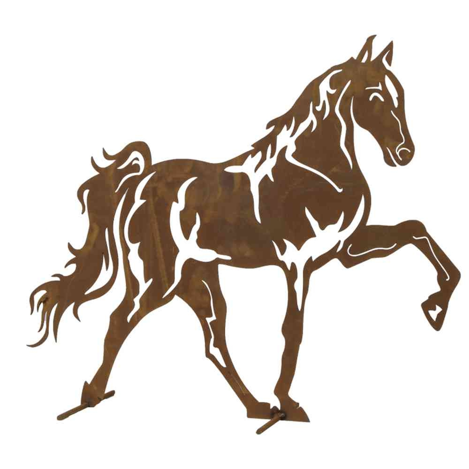 Dekofigur Pferd - Stahlblech - braun - 60x70 cm