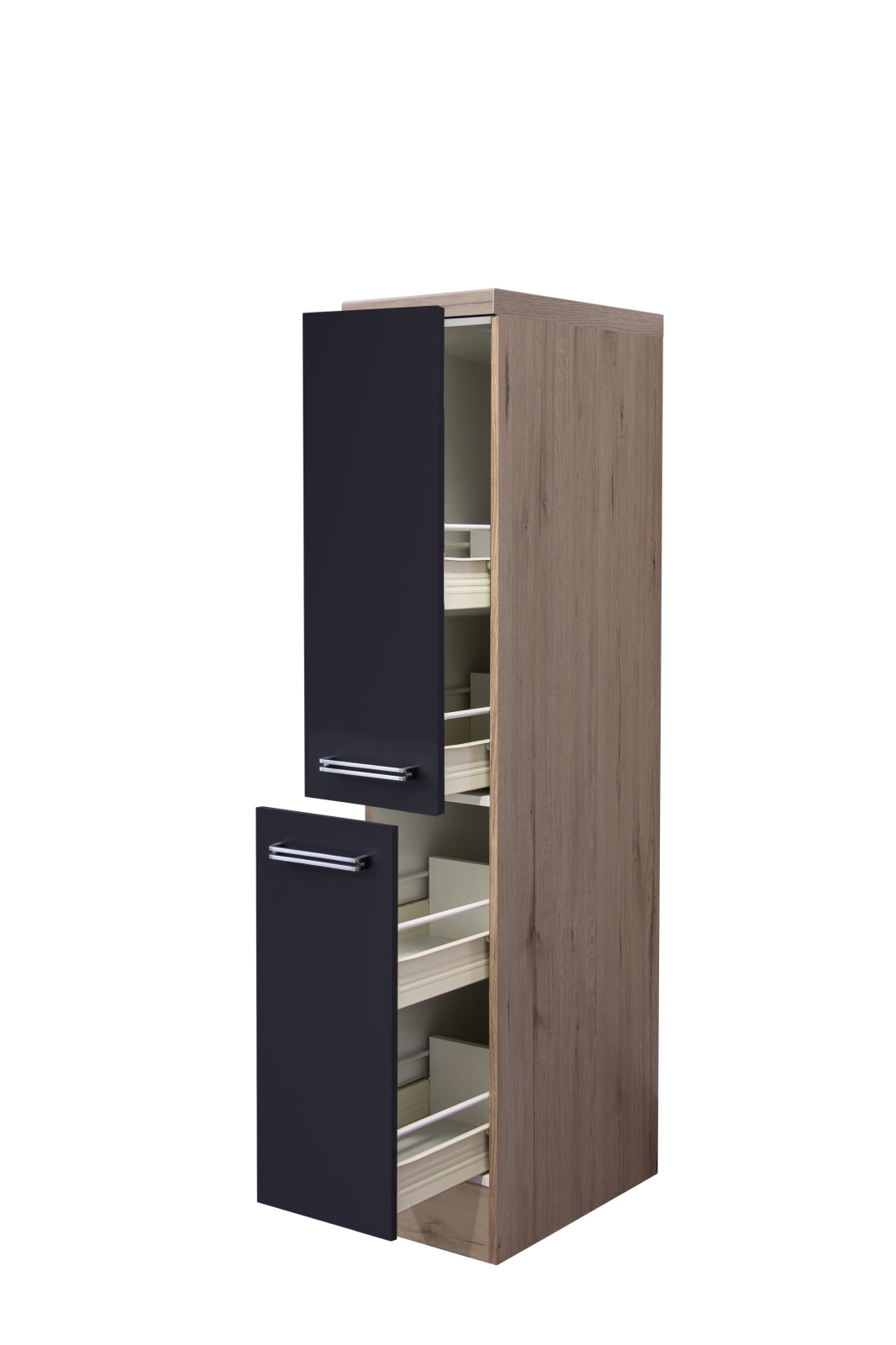 Demi-Apotheker-Schrank RISENTO - anthrazit - San Remo Eiche - 30 cm