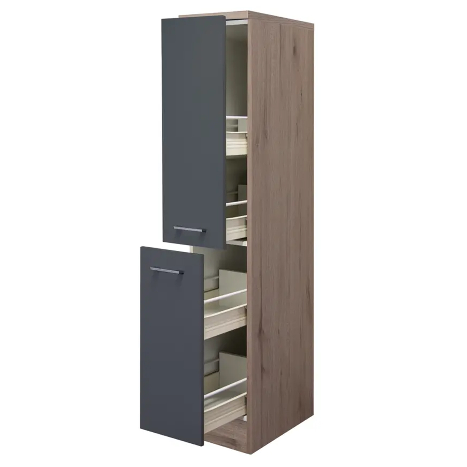 Demi-Apothekerschrank MORENA - San Remo Eiche - Basaltgrau matt
