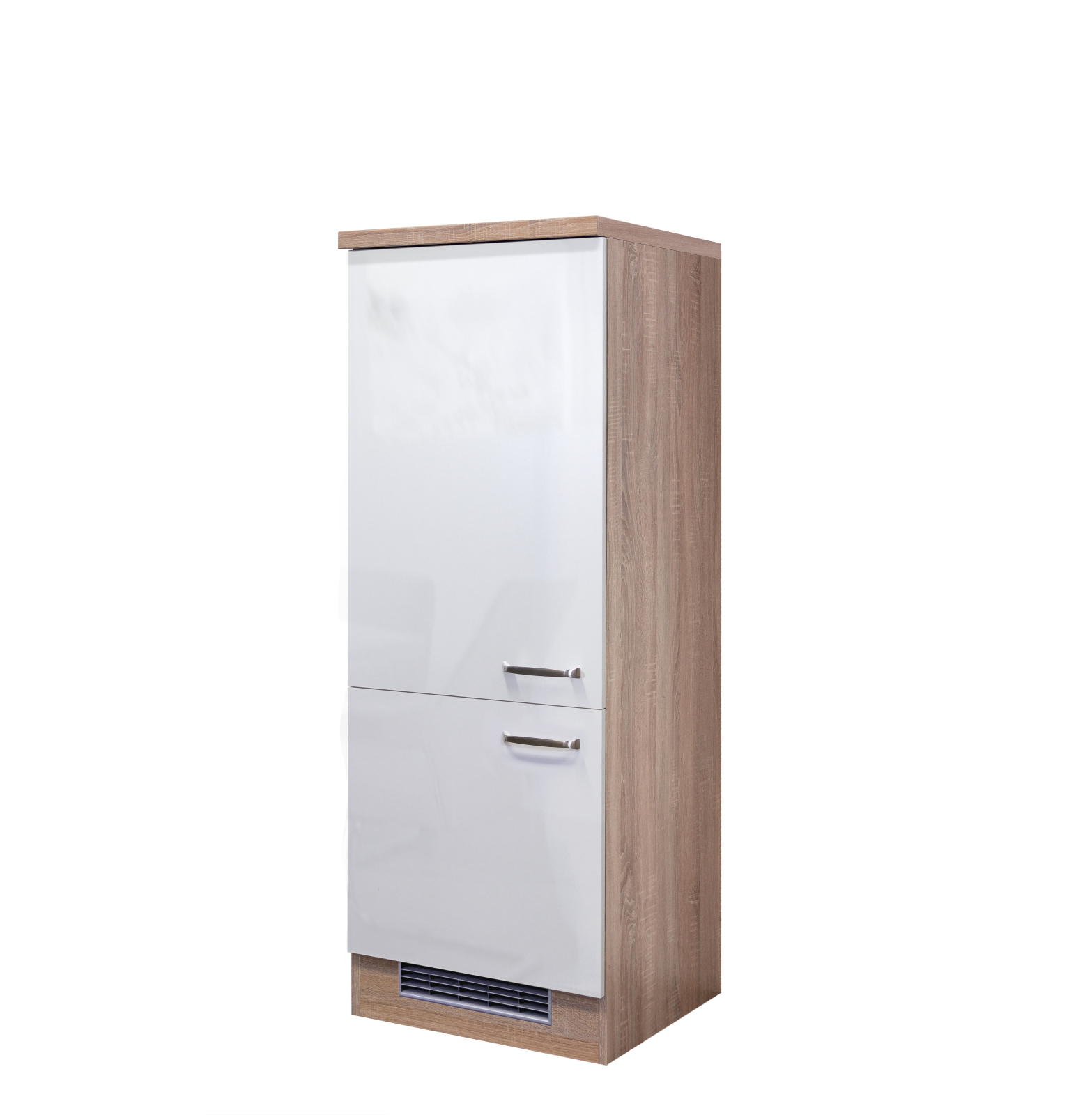 Demi-Kühlschrankumbau VALERO - weiß Hochglanz-Sonoma Eiche - 60 cm