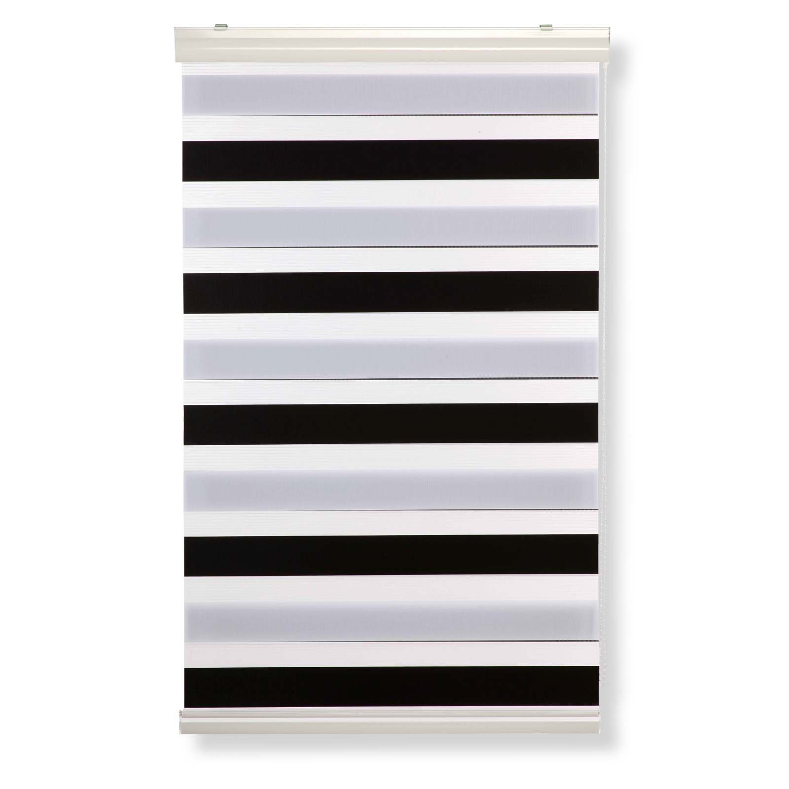 Doppelrollo - schwarz-weiß - 80x180 cm