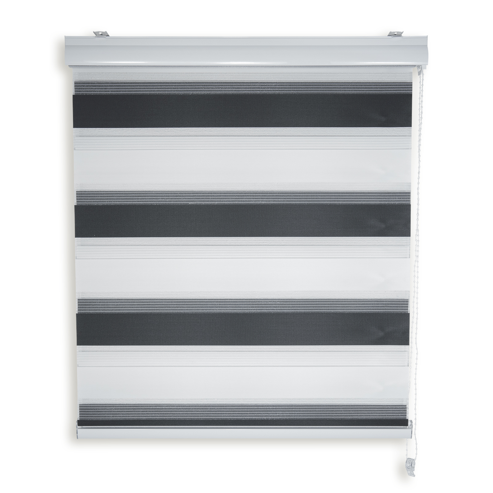 Doppelrollo - schwarz-weiß - 90x240 cm