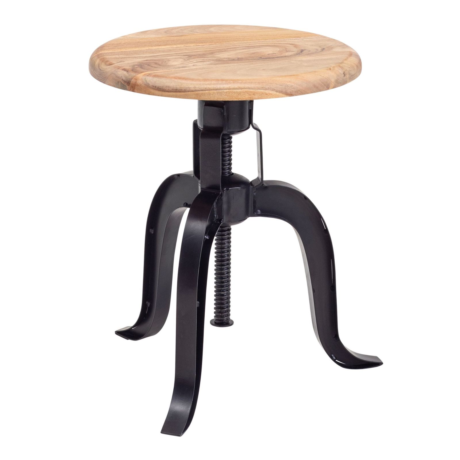 Drehhocker - natur-schwarz - Metall