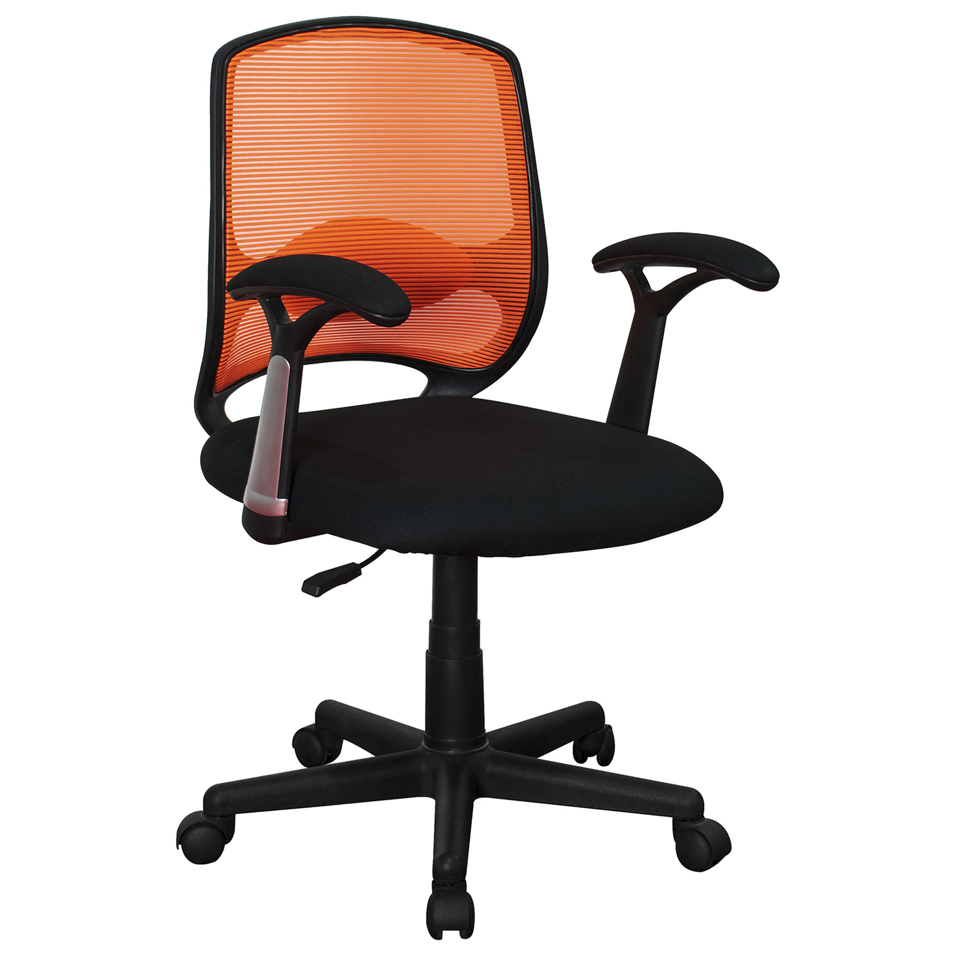 Drehstuhl - orange-schwarz - Netzoptik - höhenverstellbar