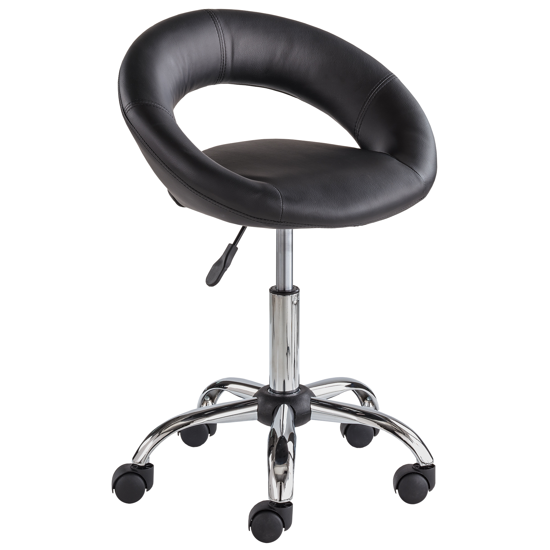Drehstuhl - schwarz - Lederoptik