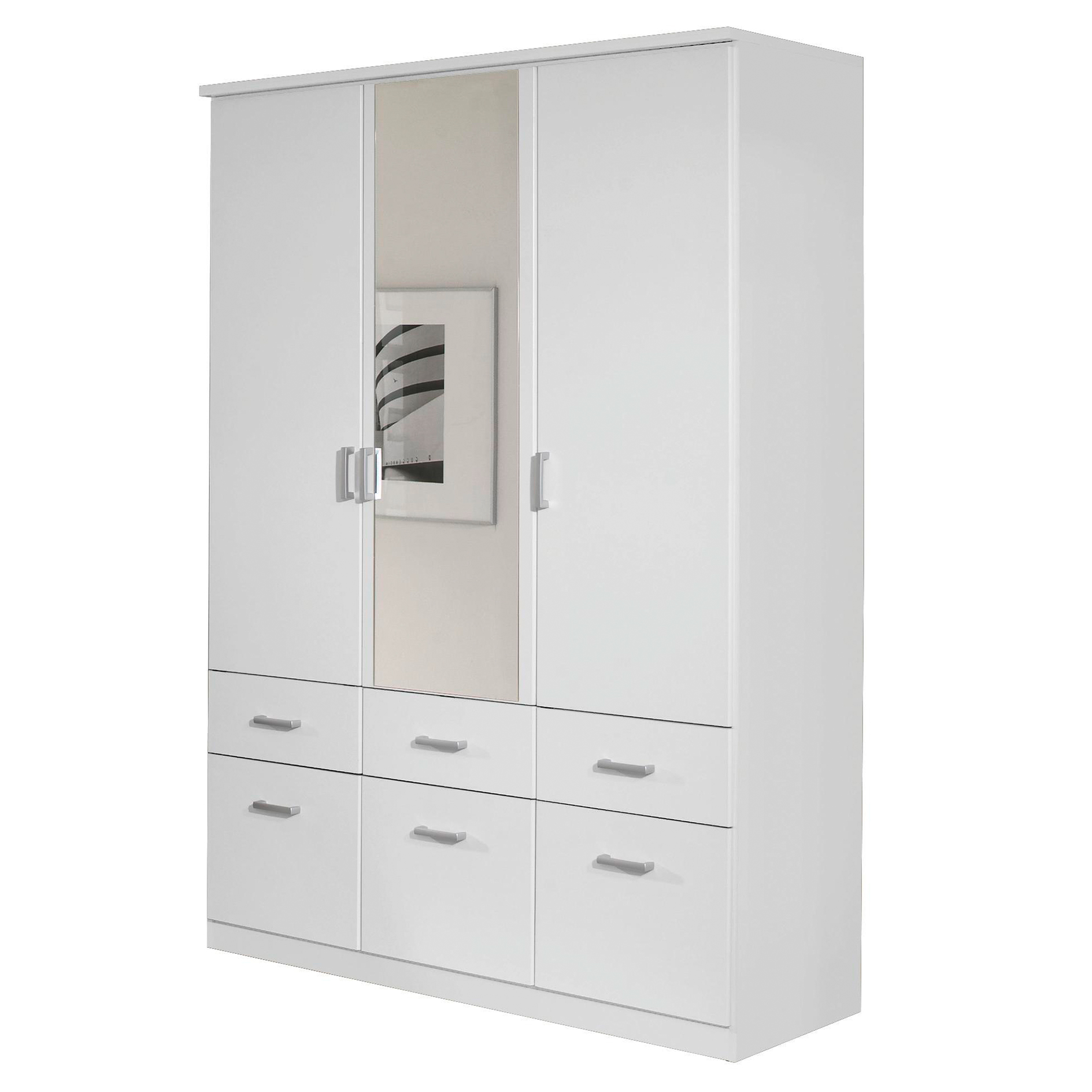 Drehtürenschrank - alpinweiß - 136 cm breit