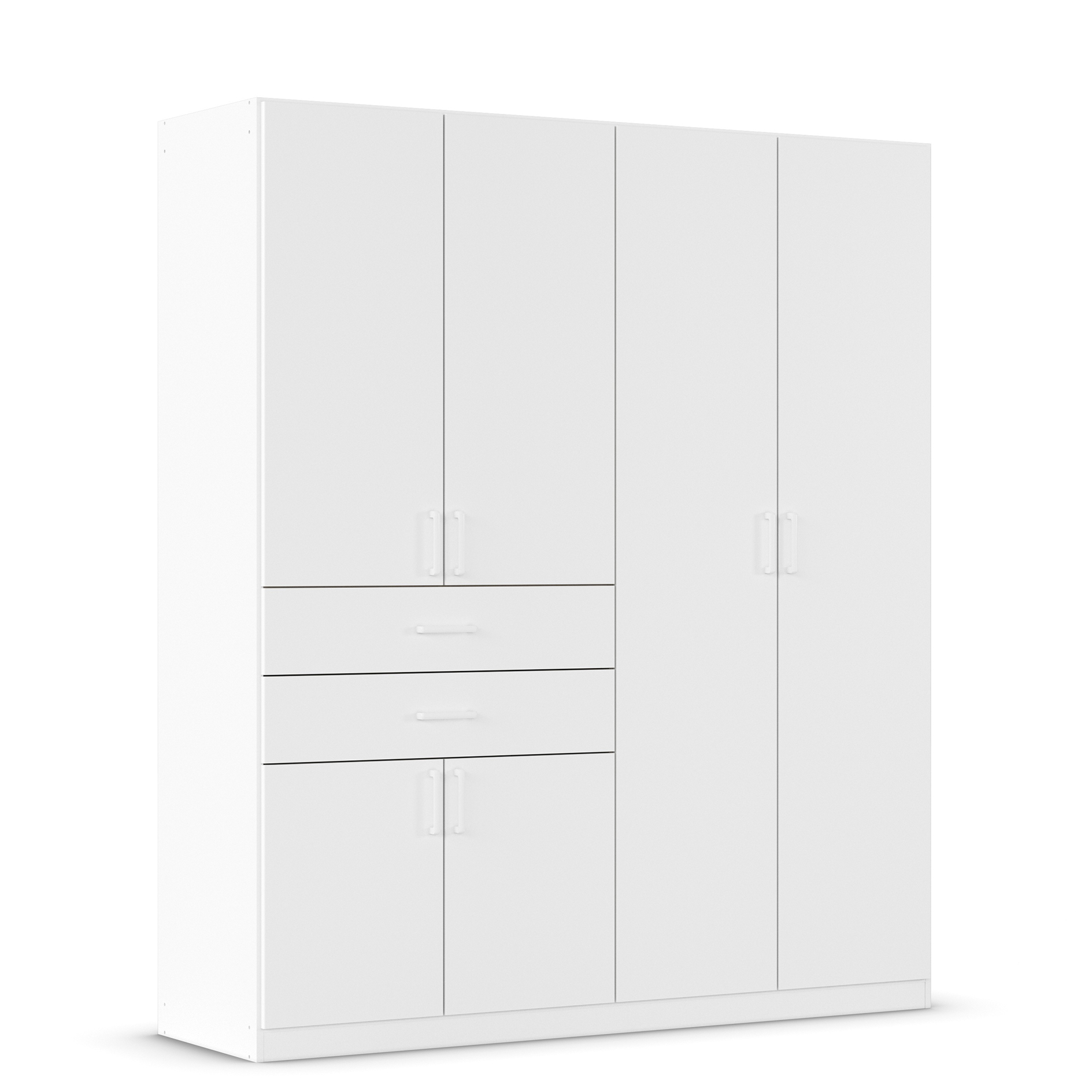 Drehtürenschrank - Alpinweiß - 181 cm - 6-türig
