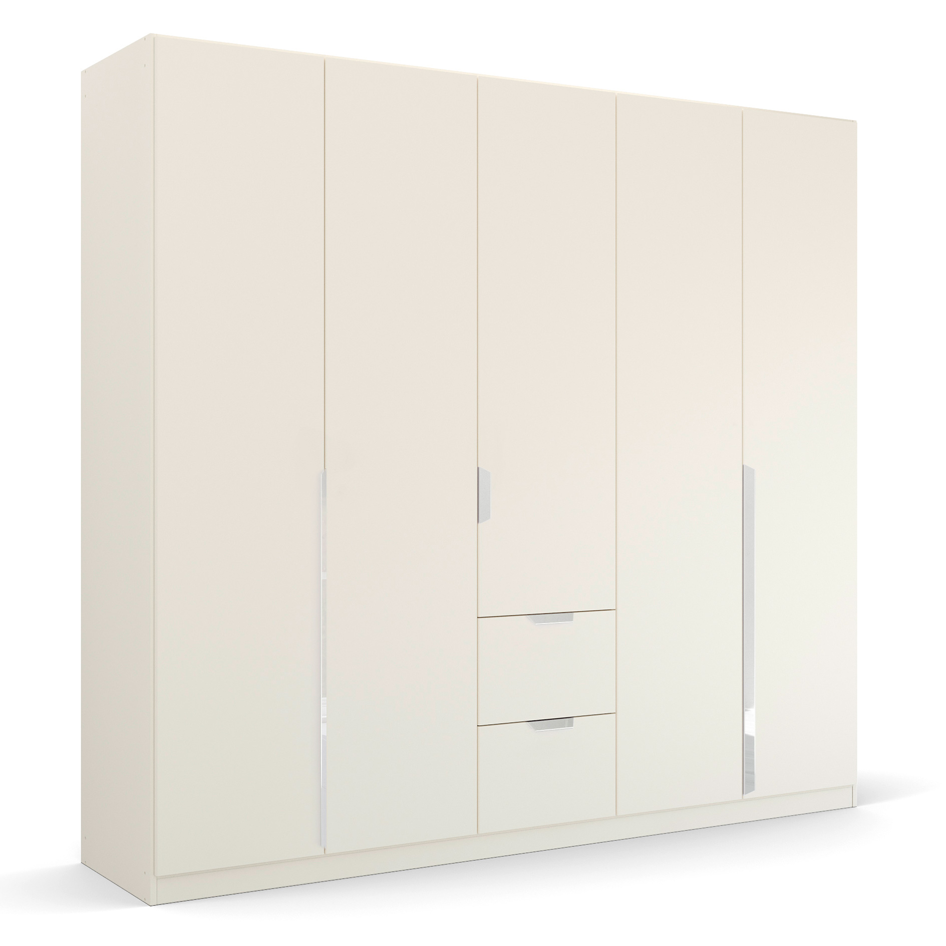Drehtürenschrank - alpinweiß - 5 Türen - 2 Schubkästen - 226 cm